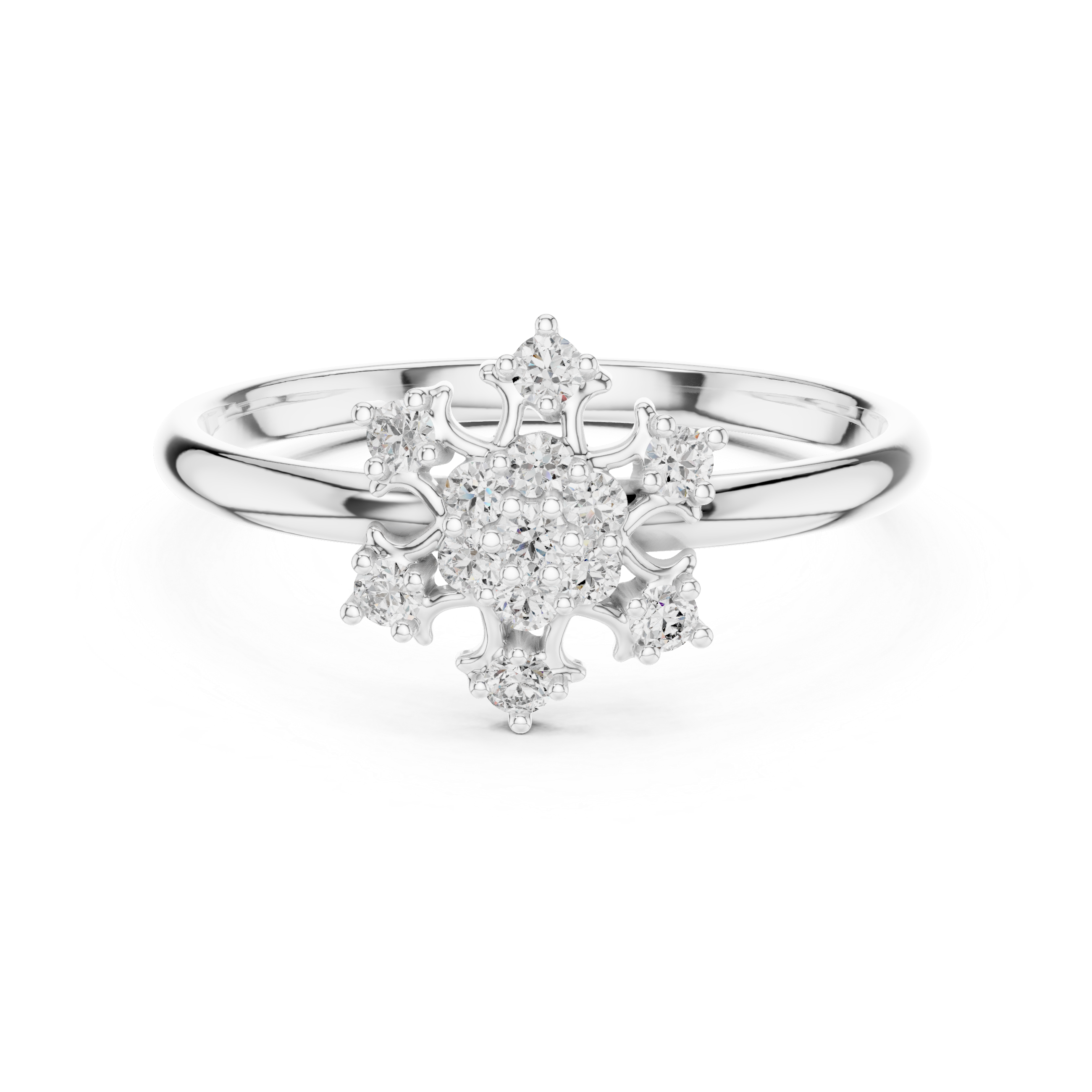 Rose Gold Floral Cluster Lab-Grown Diamond Ring