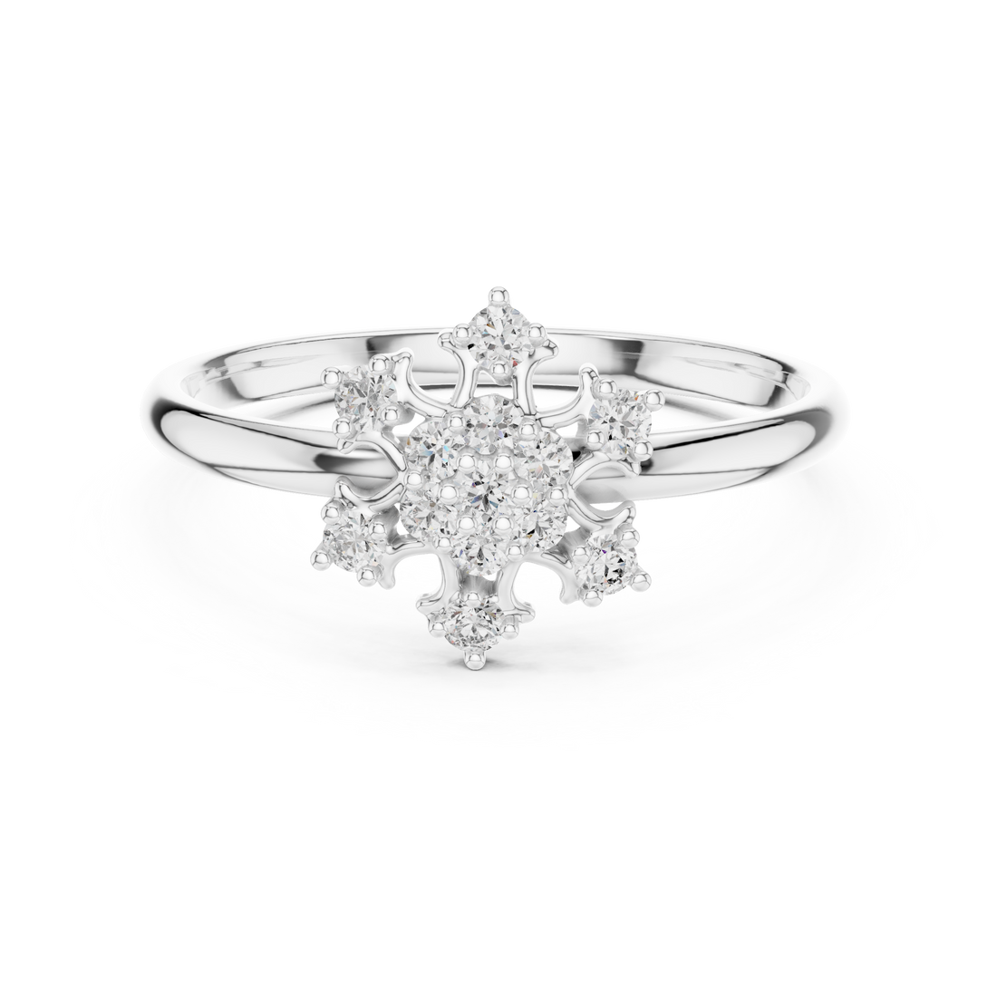 Rose Gold Floral Cluster Lab-Grown Diamond Ring