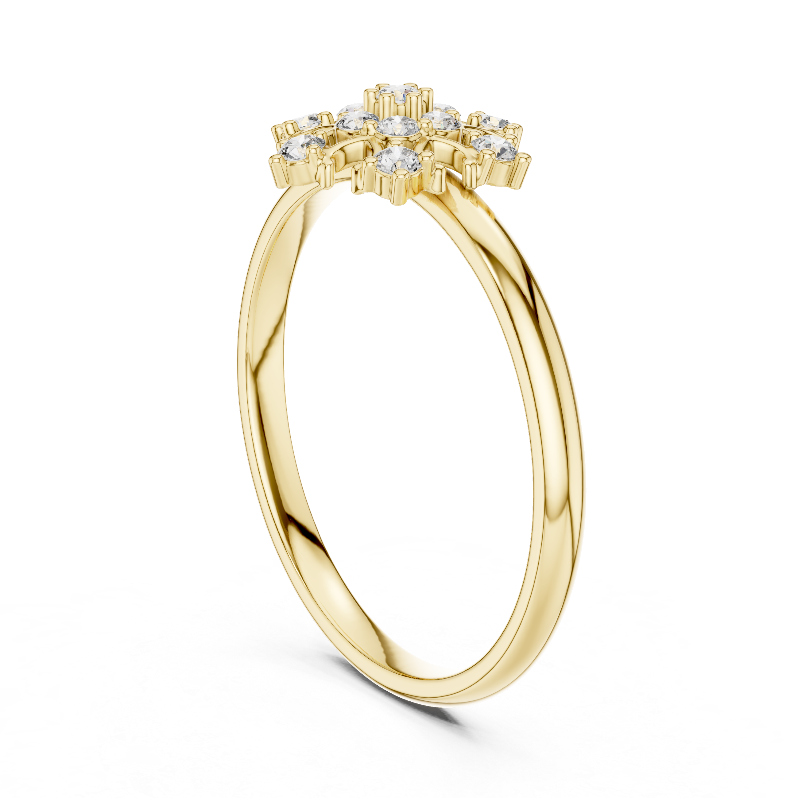 Rose Gold Floral Cluster Lab-Grown Diamond Ring