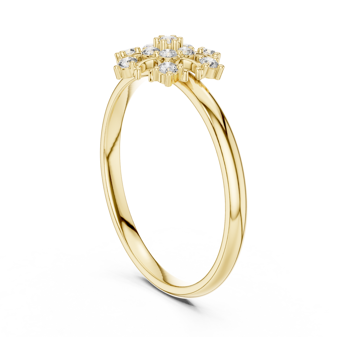 Rose Gold Floral Cluster Lab-Grown Diamond Ring