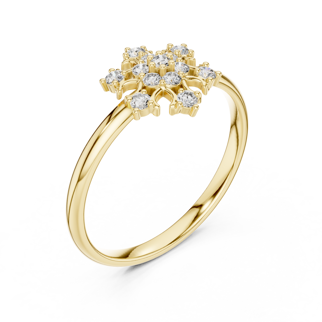 Rose Gold Floral Cluster Lab-Grown Diamond Ring