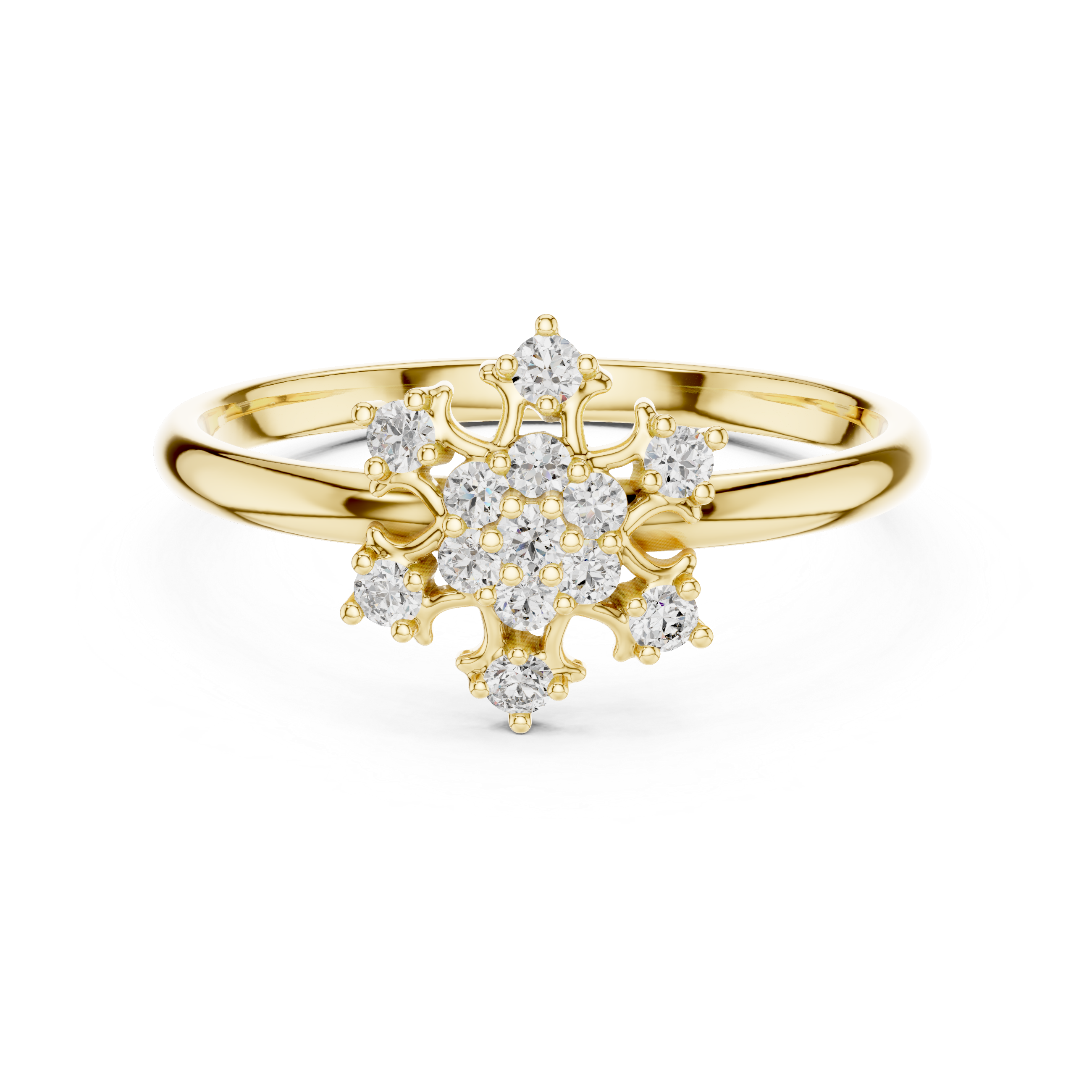 Rose Gold Floral Cluster Lab-Grown Diamond Ring