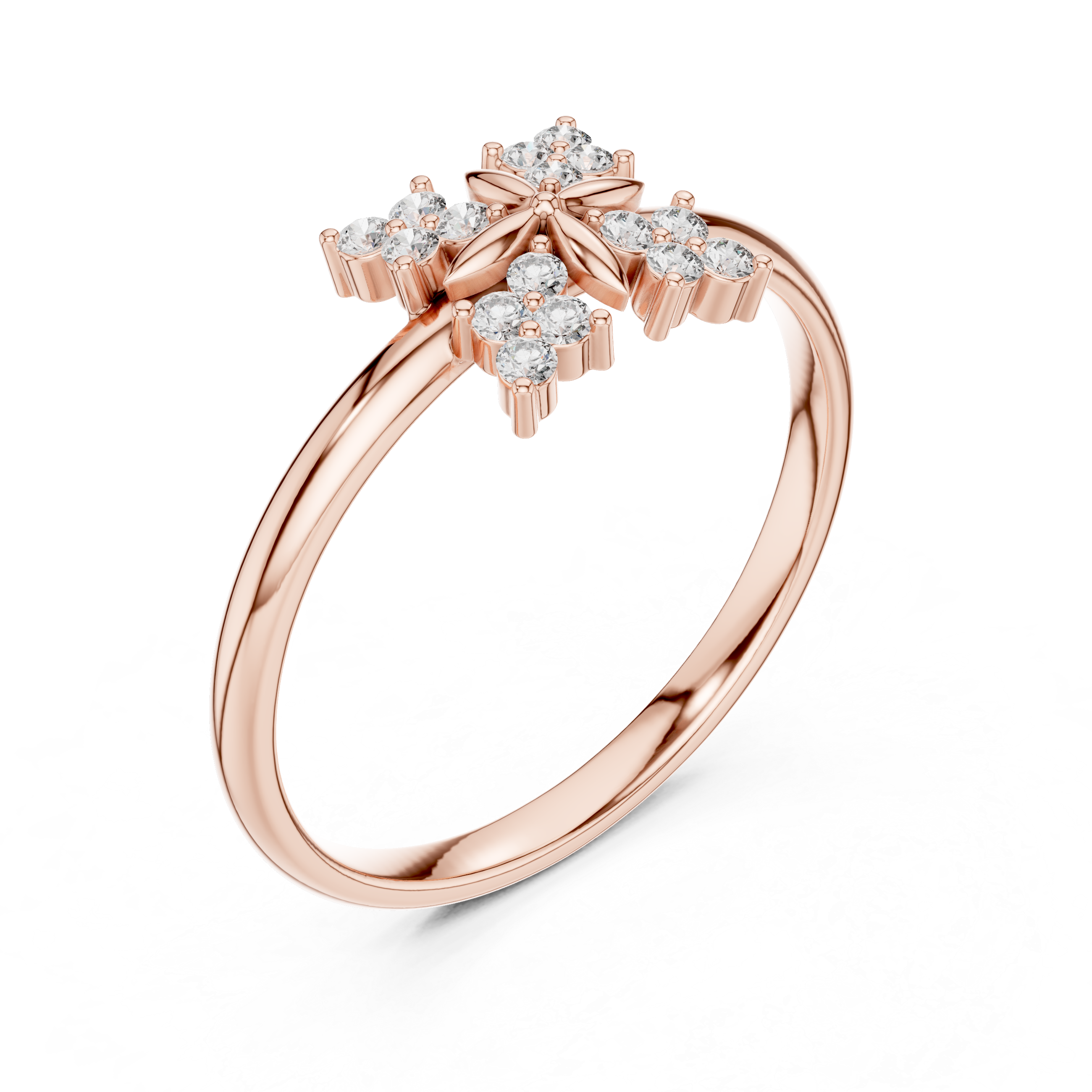 Floral Bloom Lab-Grown Diamond Ring in 14K/18K Rose Gold