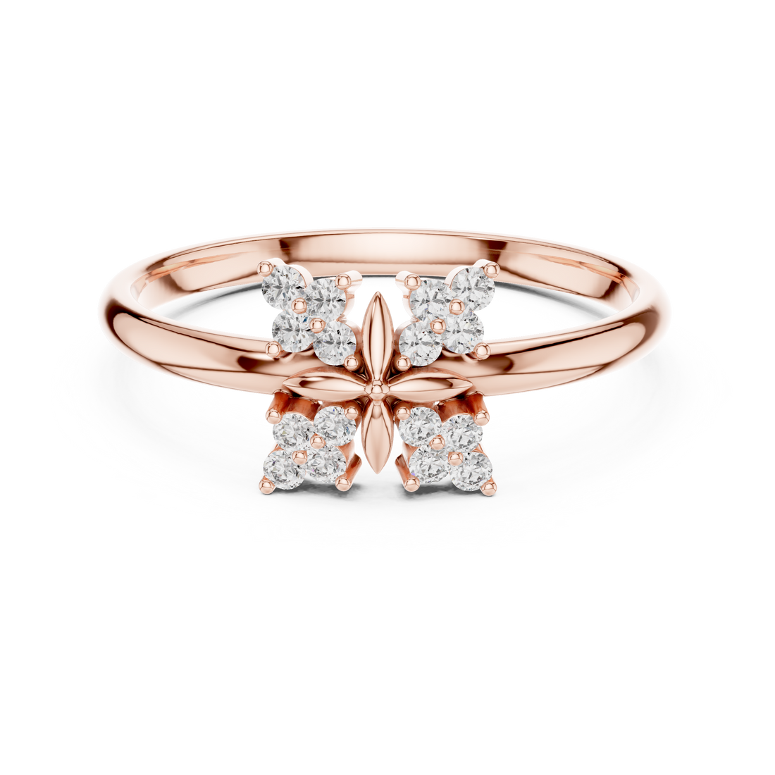 Floral Bloom Lab-Grown Diamond Ring in 14K/18K Rose Gold