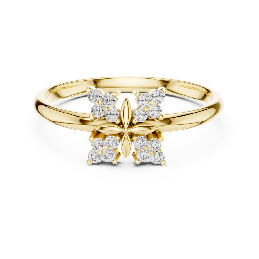 Floral Bloom Lab-Grown Diamond Ring in 14K/18K Rose Gold