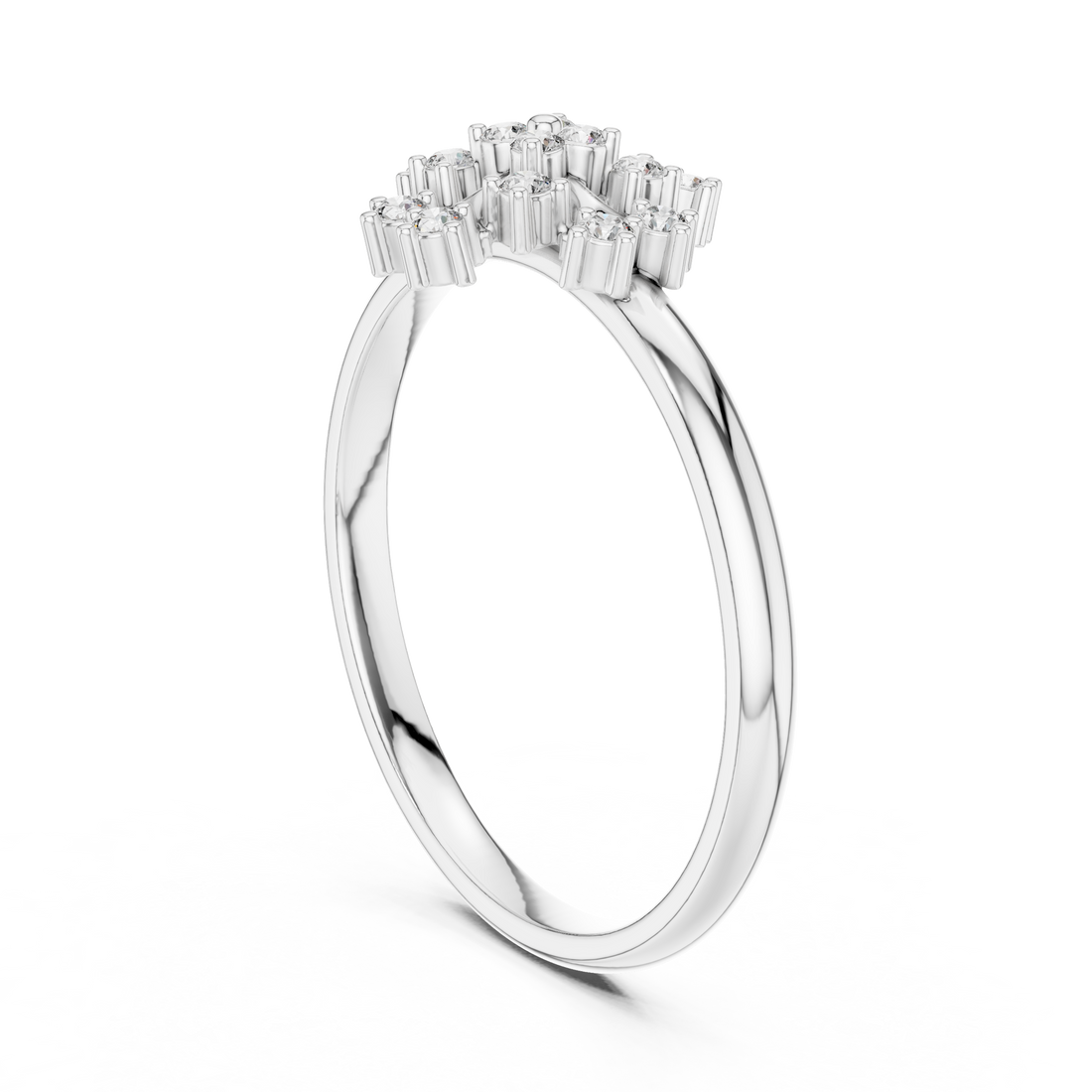 Elegant Rose Gold Floral Cluster Lab-Grown Diamond Ring