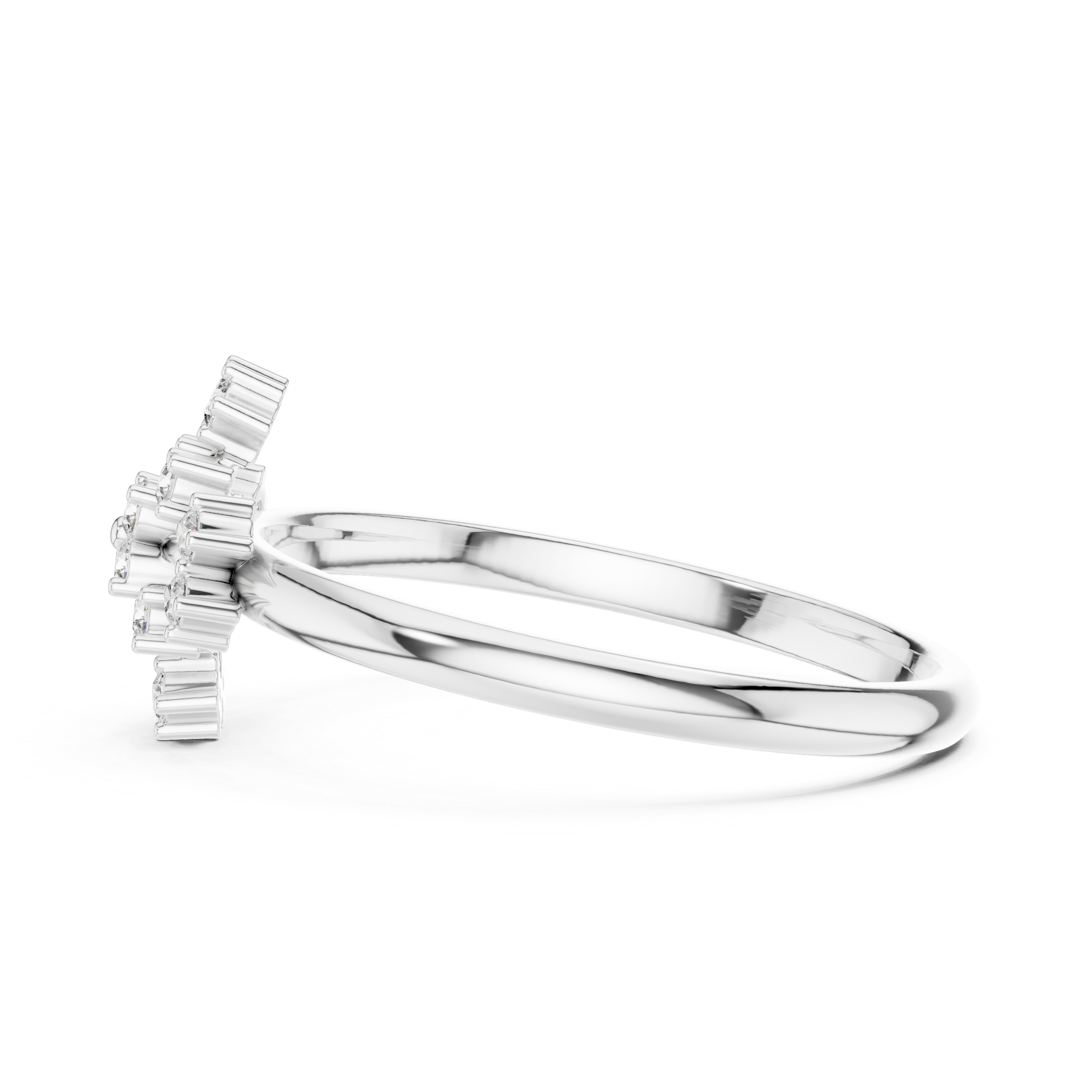 Elegant Rose Gold Floral Cluster Lab-Grown Diamond Ring