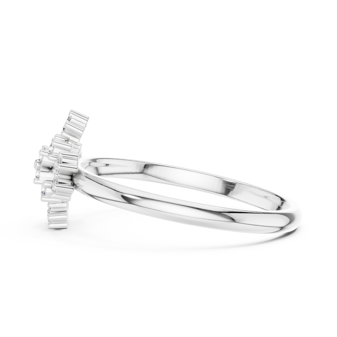 Elegant Rose Gold Floral Cluster Lab-Grown Diamond Ring