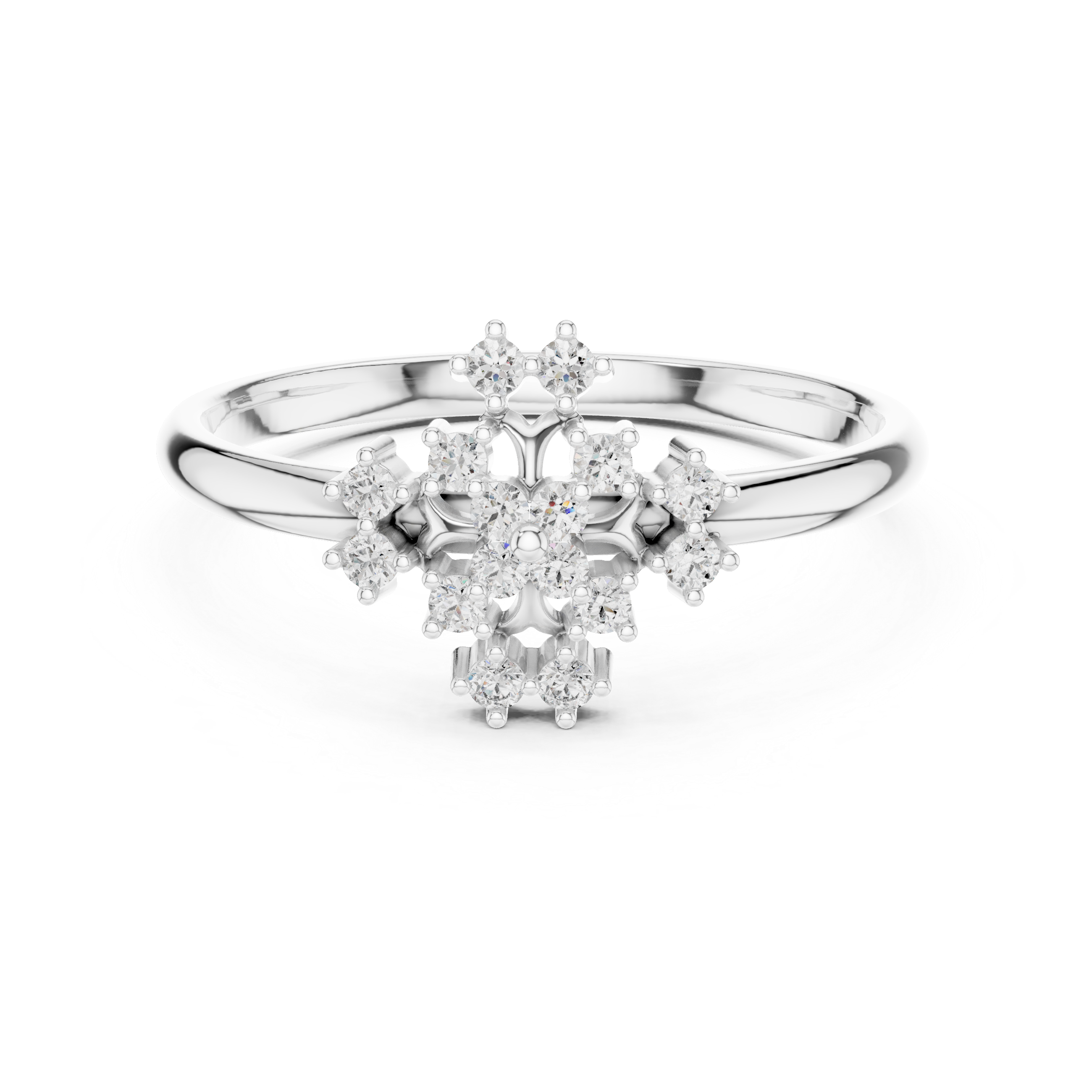 Elegant Rose Gold Floral Cluster Lab-Grown Diamond Ring