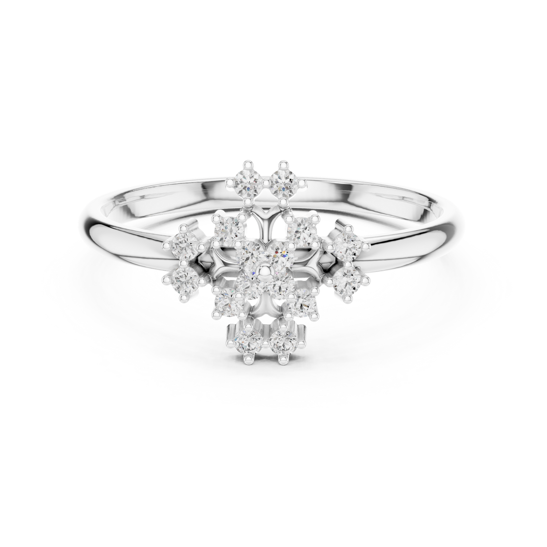 Elegant Rose Gold Floral Cluster Lab-Grown Diamond Ring