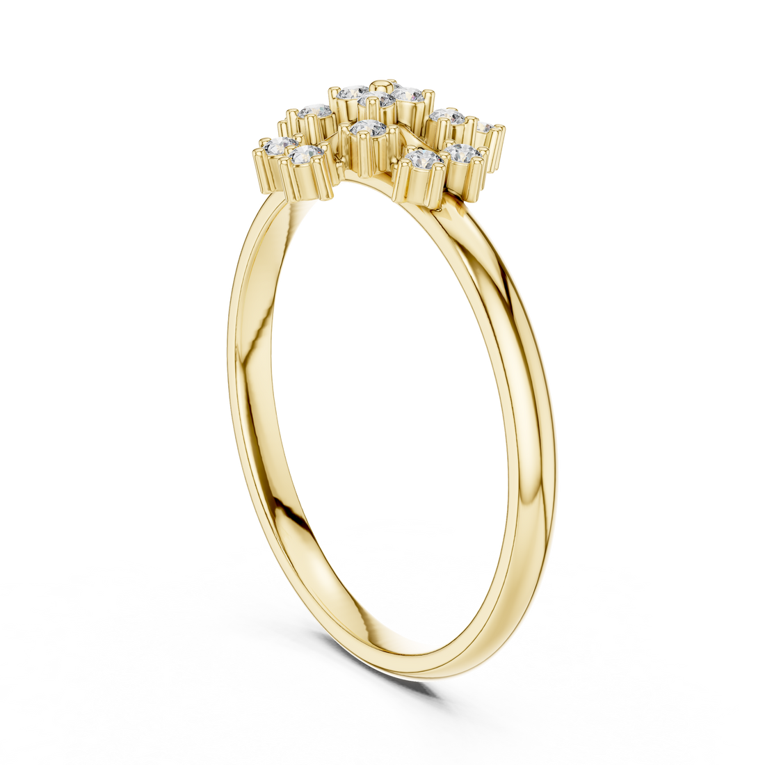 Elegant Rose Gold Floral Cluster Lab-Grown Diamond Ring