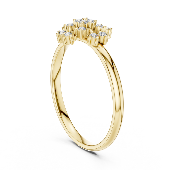 Elegant Rose Gold Floral Cluster Lab-Grown Diamond Ring