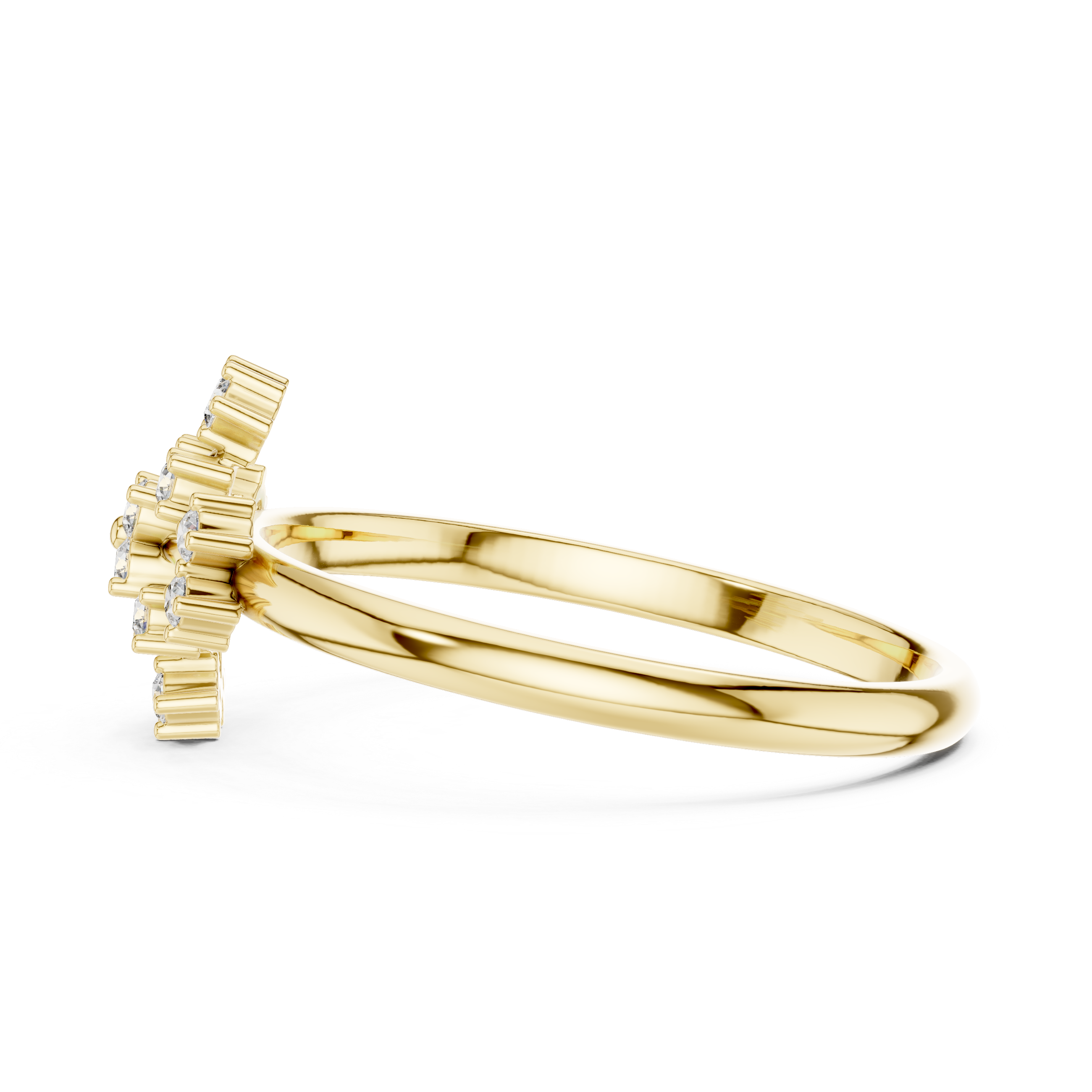 Elegant Rose Gold Floral Cluster Lab-Grown Diamond Ring