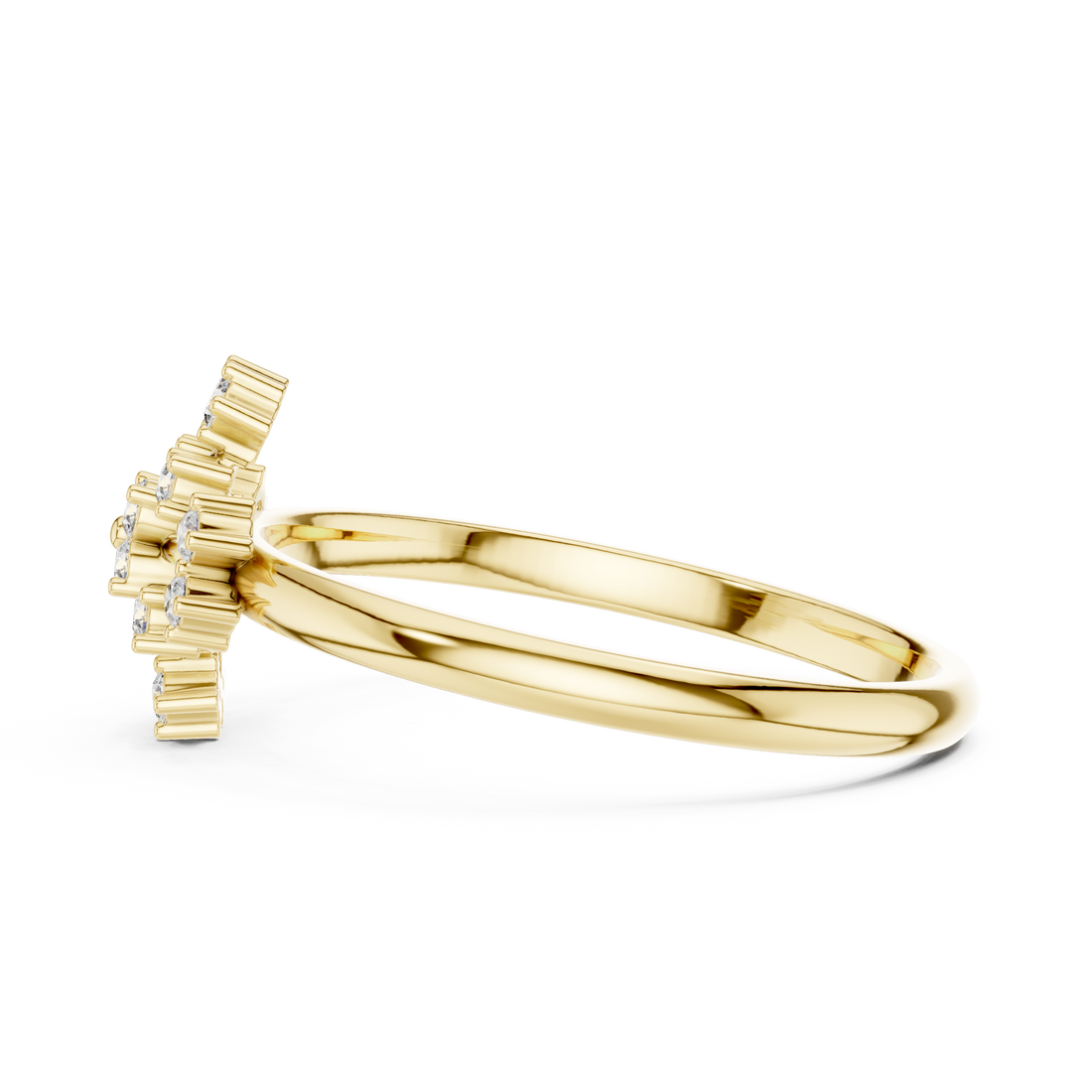 Elegant Rose Gold Floral Cluster Lab-Grown Diamond Ring
