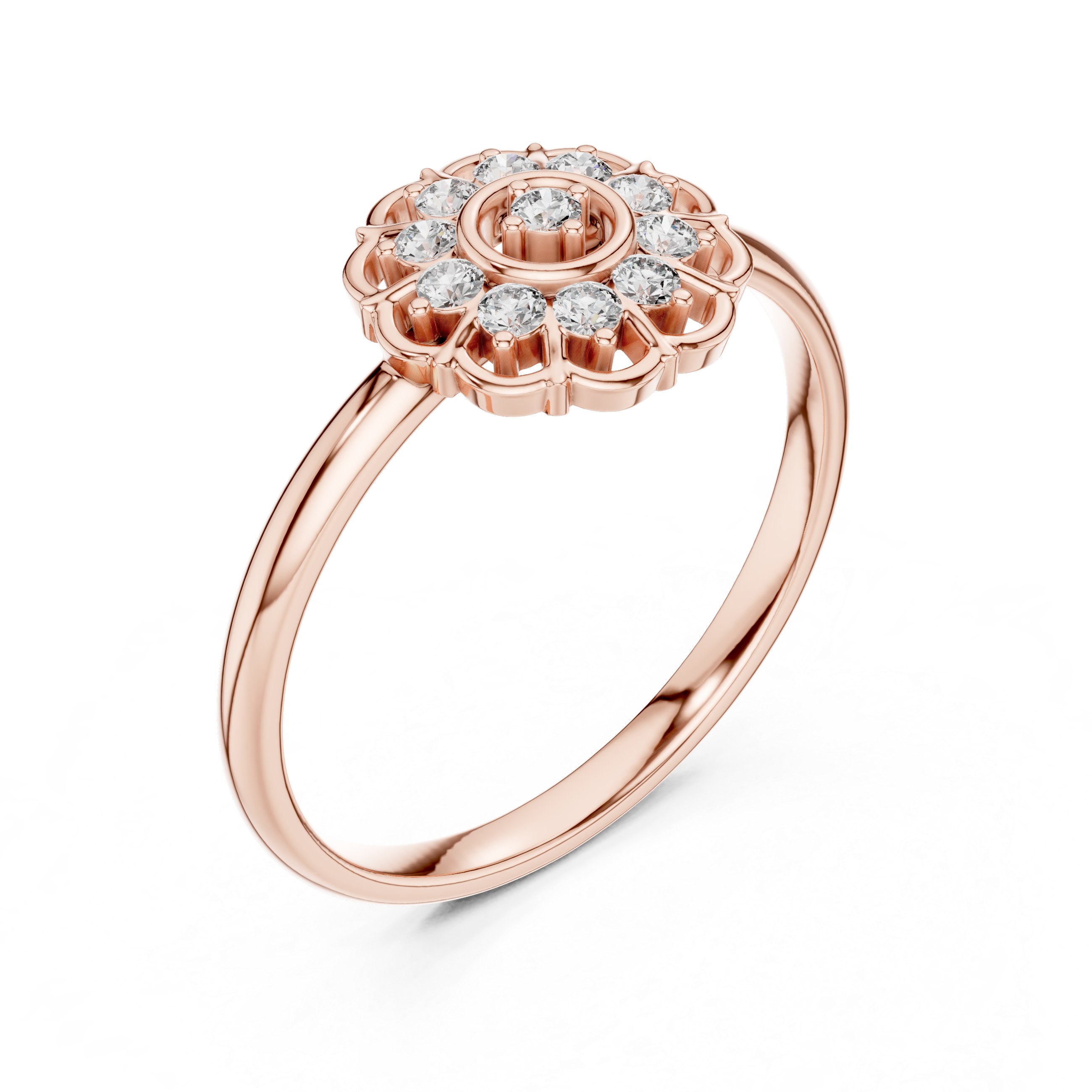 Elegant Rose Gold Halo Lab-Grown Diamond Ring – IGI Certified