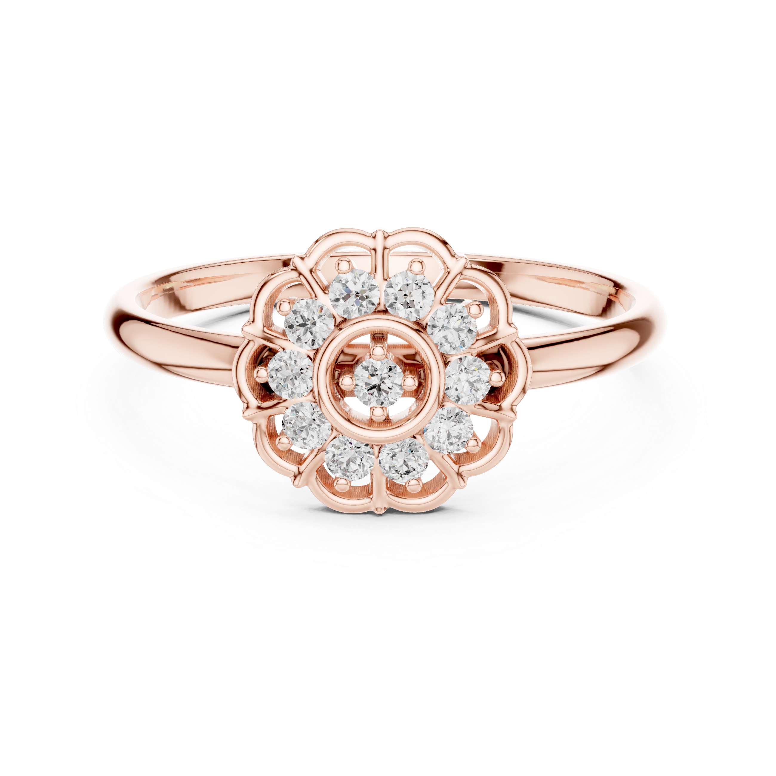 Elegant Rose Gold Halo Lab-Grown Diamond Ring – IGI Certified