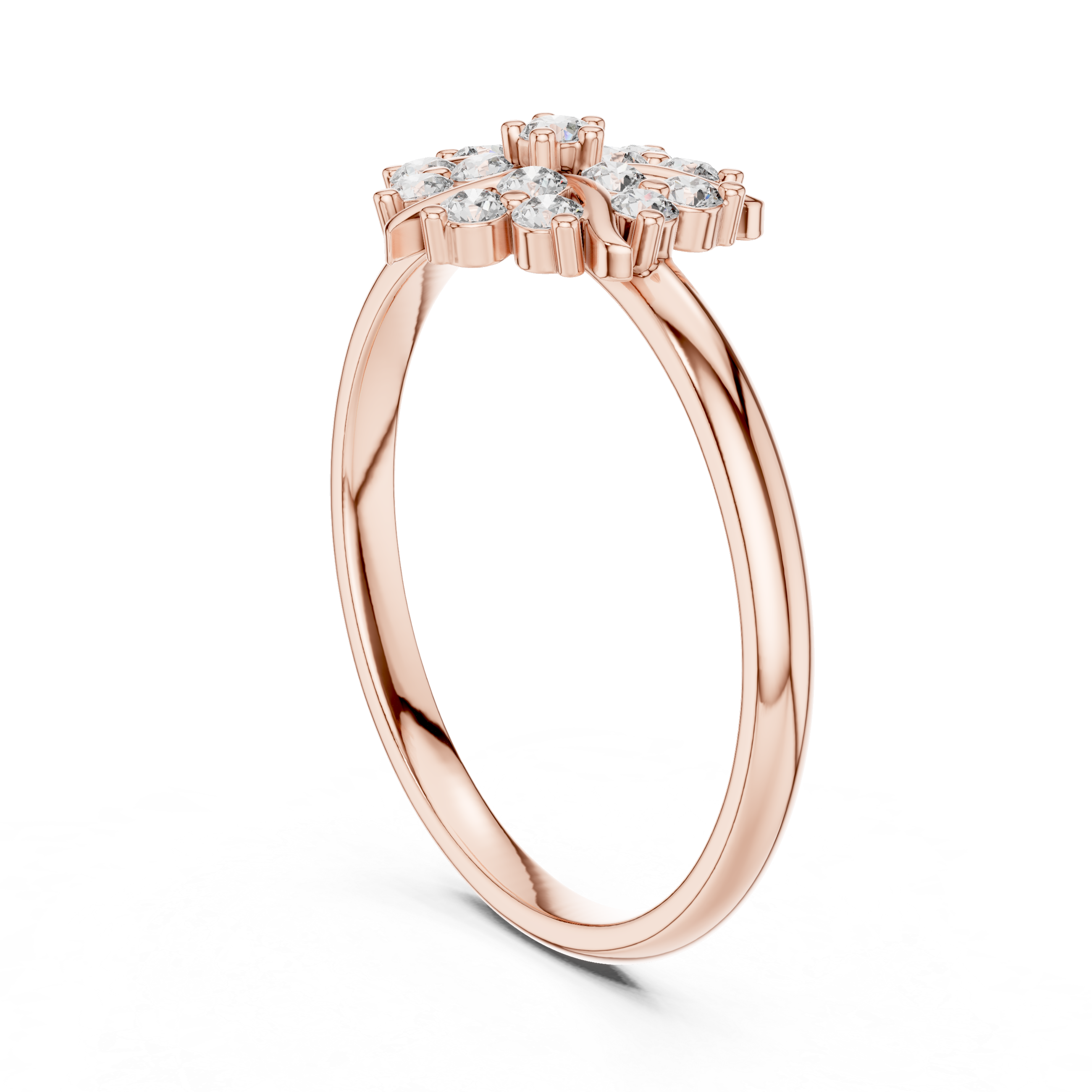 Rose Gold Floral Cluster Lab-Grown Diamond Ring