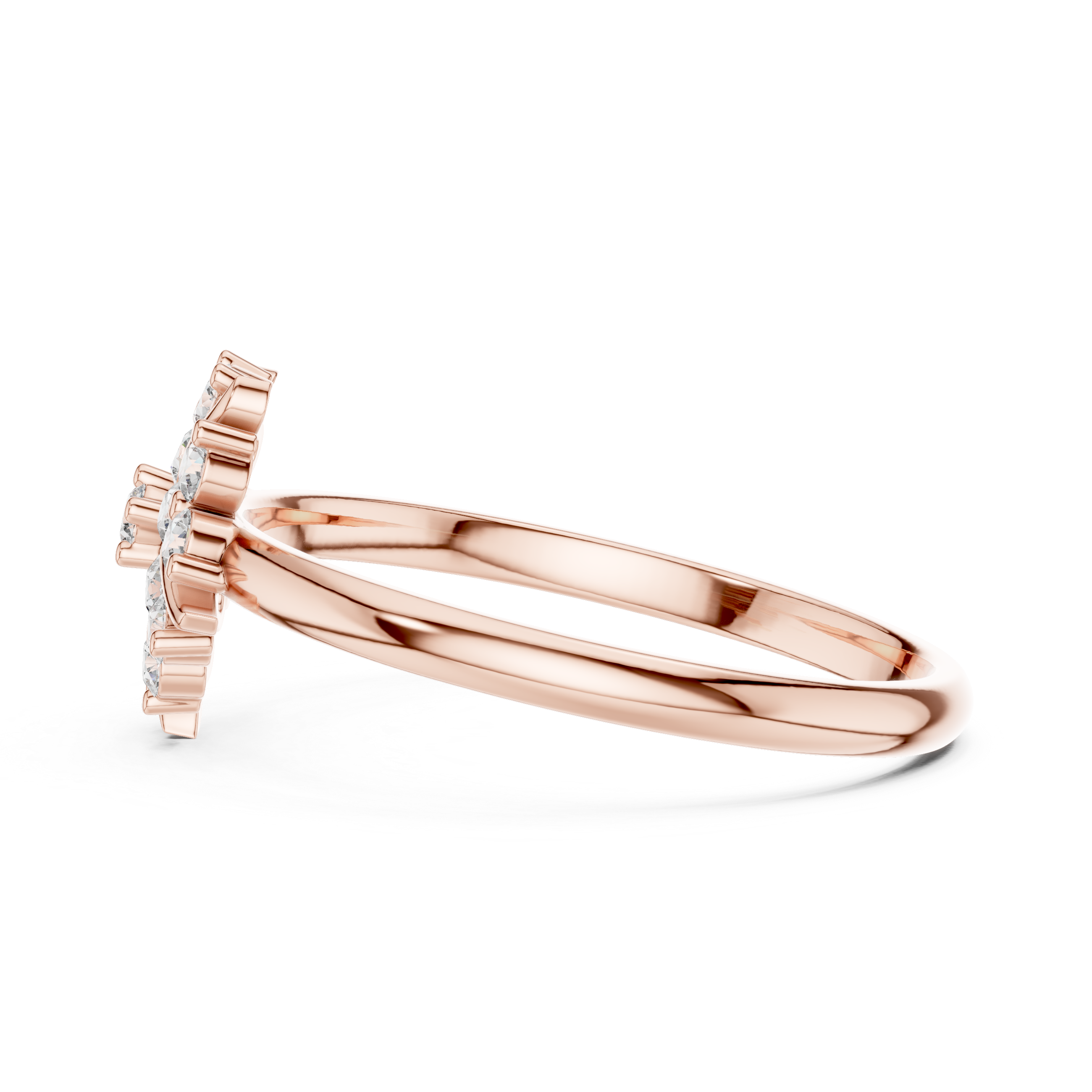 Rose Gold Floral Cluster Lab-Grown Diamond Ring