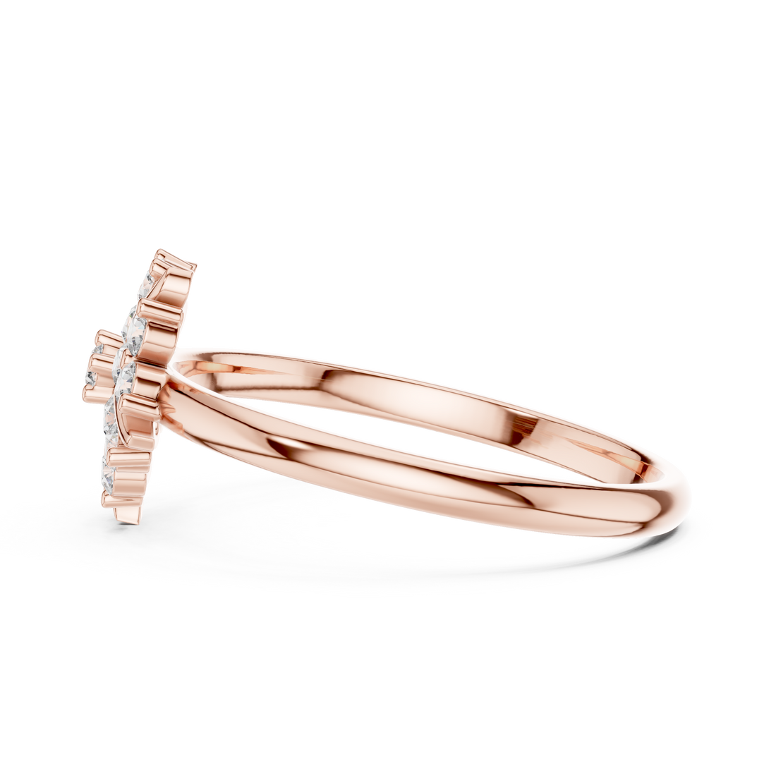 Rose Gold Floral Cluster Lab-Grown Diamond Ring