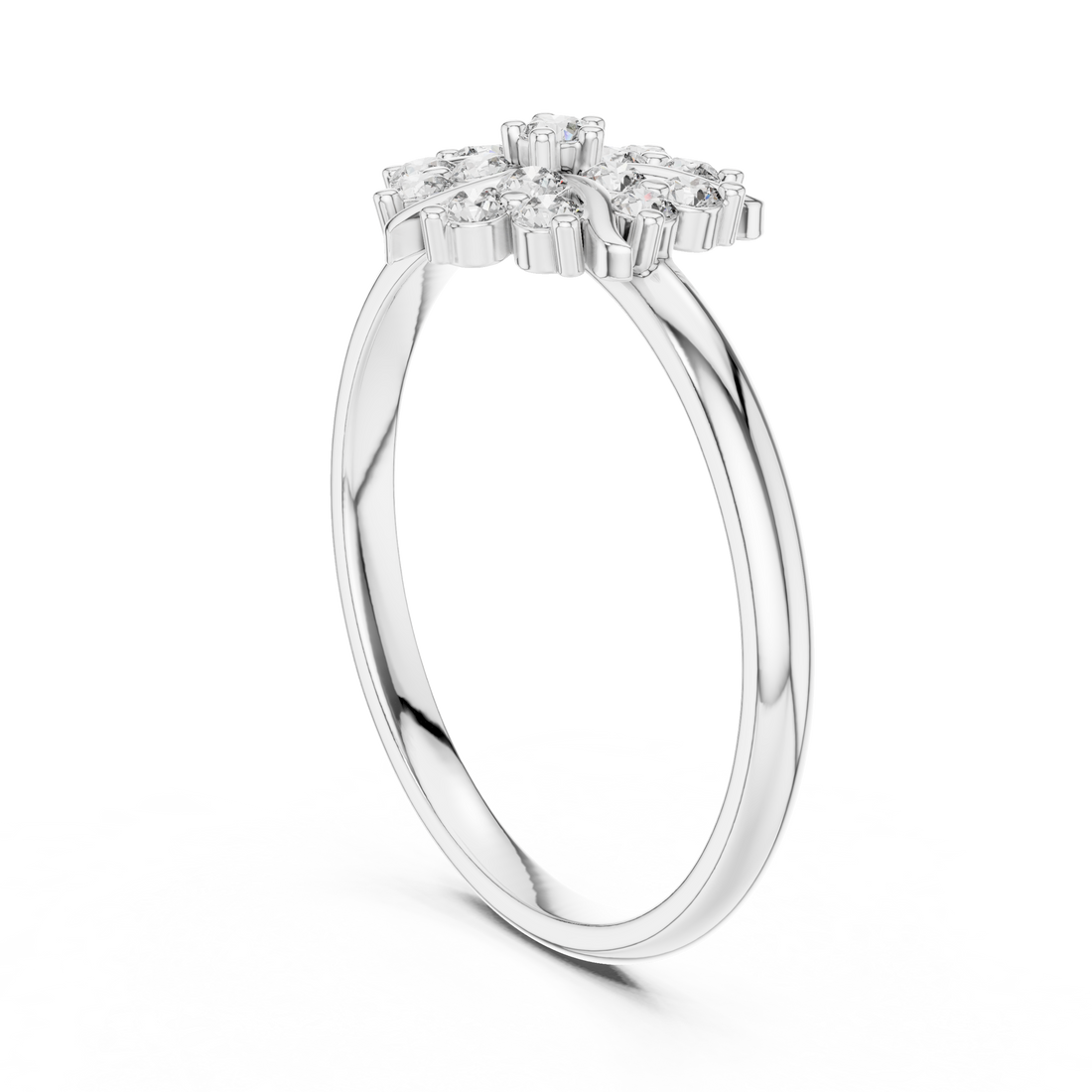 Rose Gold Floral Cluster Lab-Grown Diamond Ring