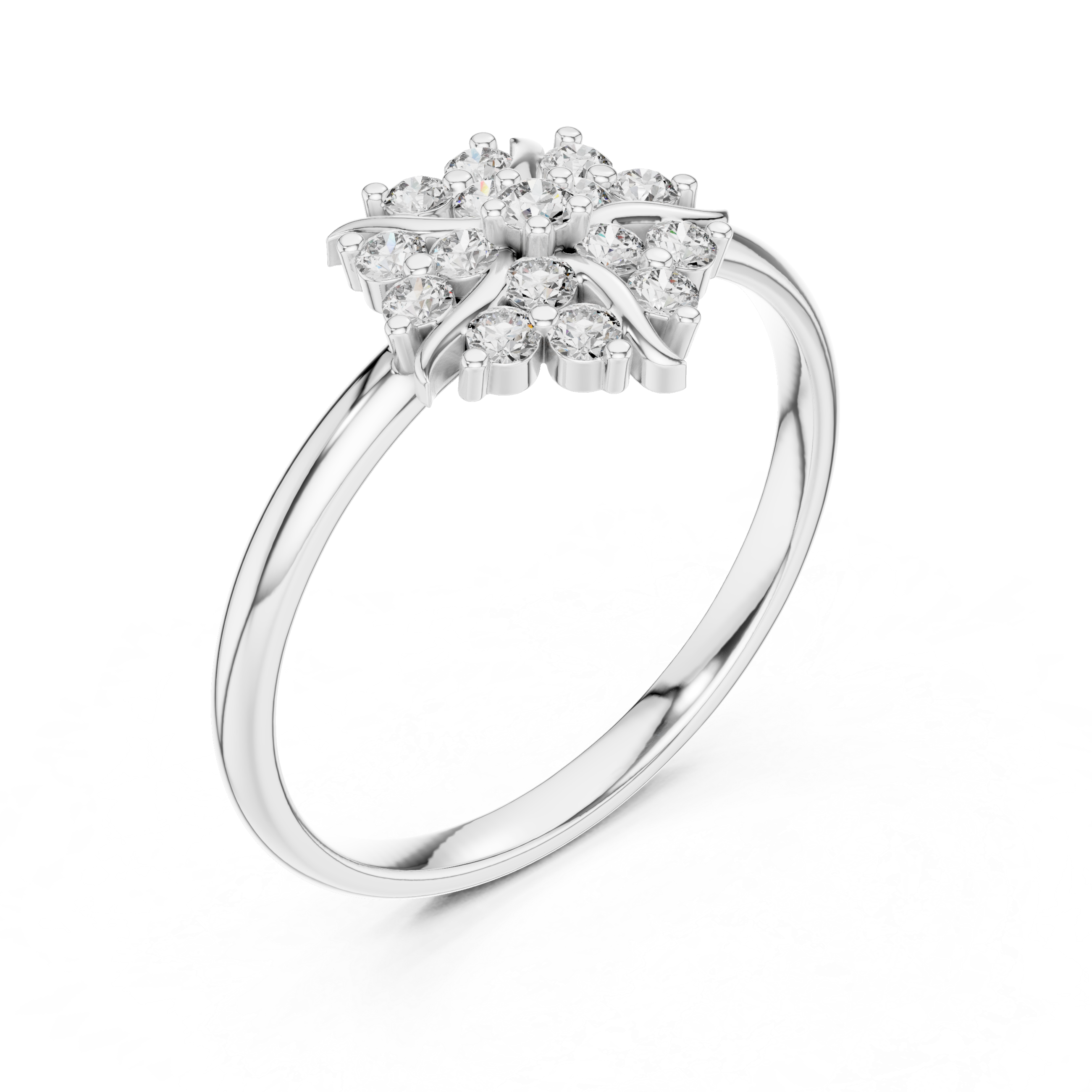 Rose Gold Floral Cluster Lab-Grown Diamond Ring