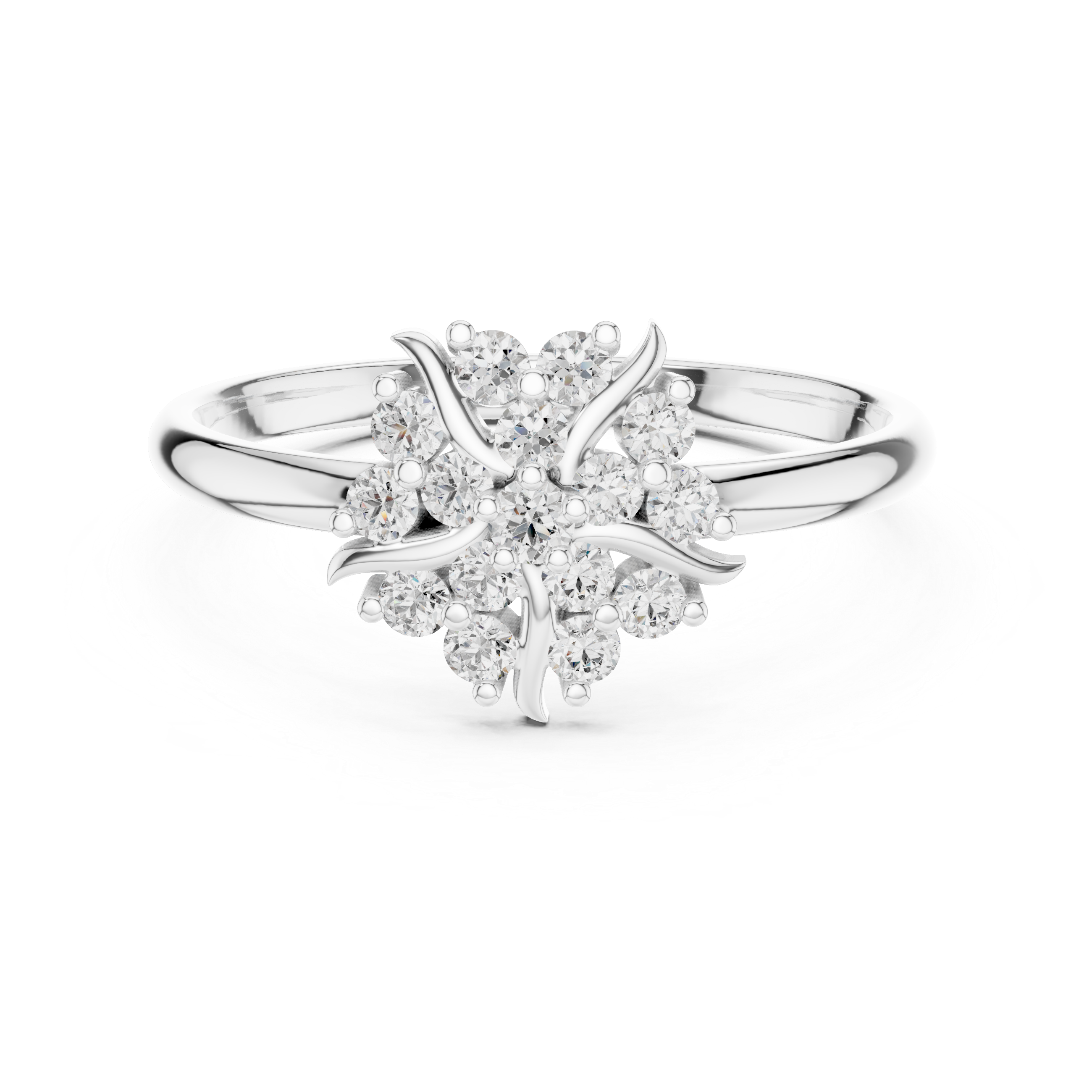 Rose Gold Floral Cluster Lab-Grown Diamond Ring