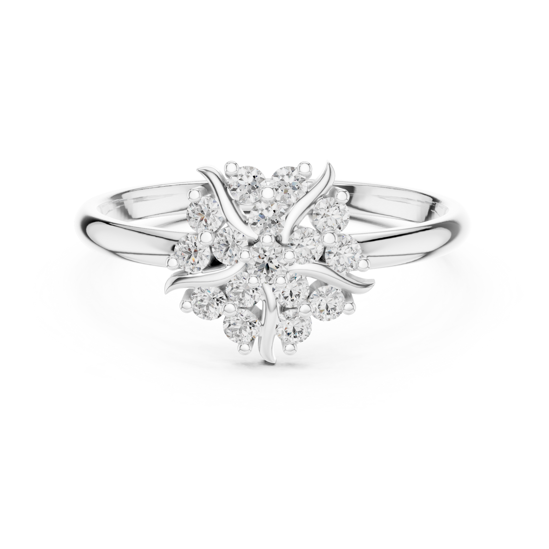 Rose Gold Floral Cluster Lab-Grown Diamond Ring