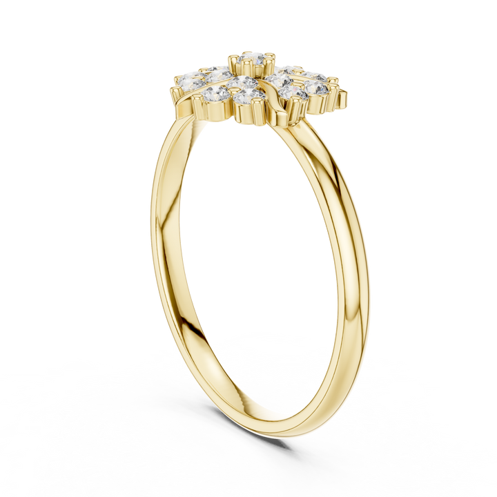 Rose Gold Floral Cluster Lab-Grown Diamond Ring
