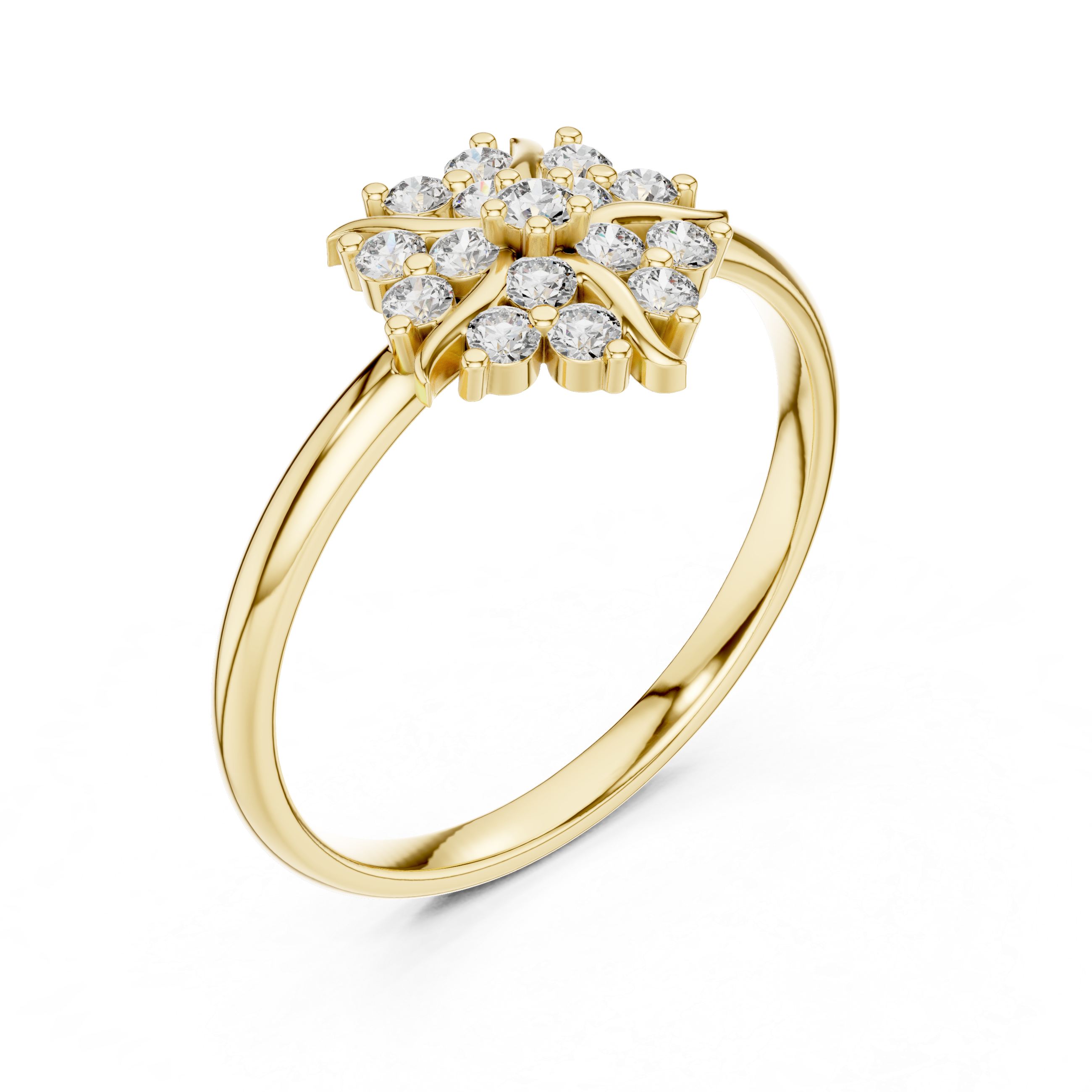 Rose Gold Floral Cluster Lab-Grown Diamond Ring