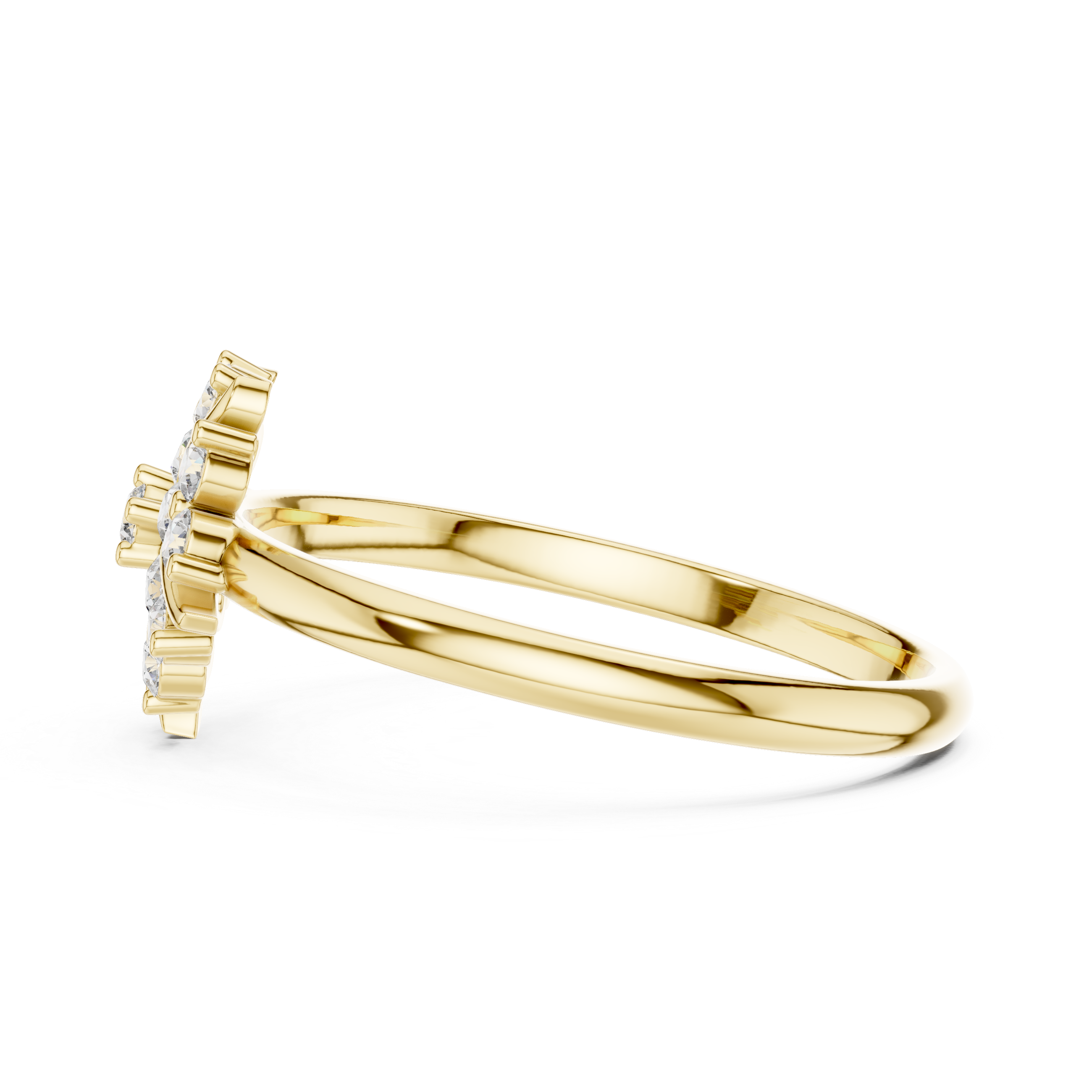 Rose Gold Floral Cluster Lab-Grown Diamond Ring