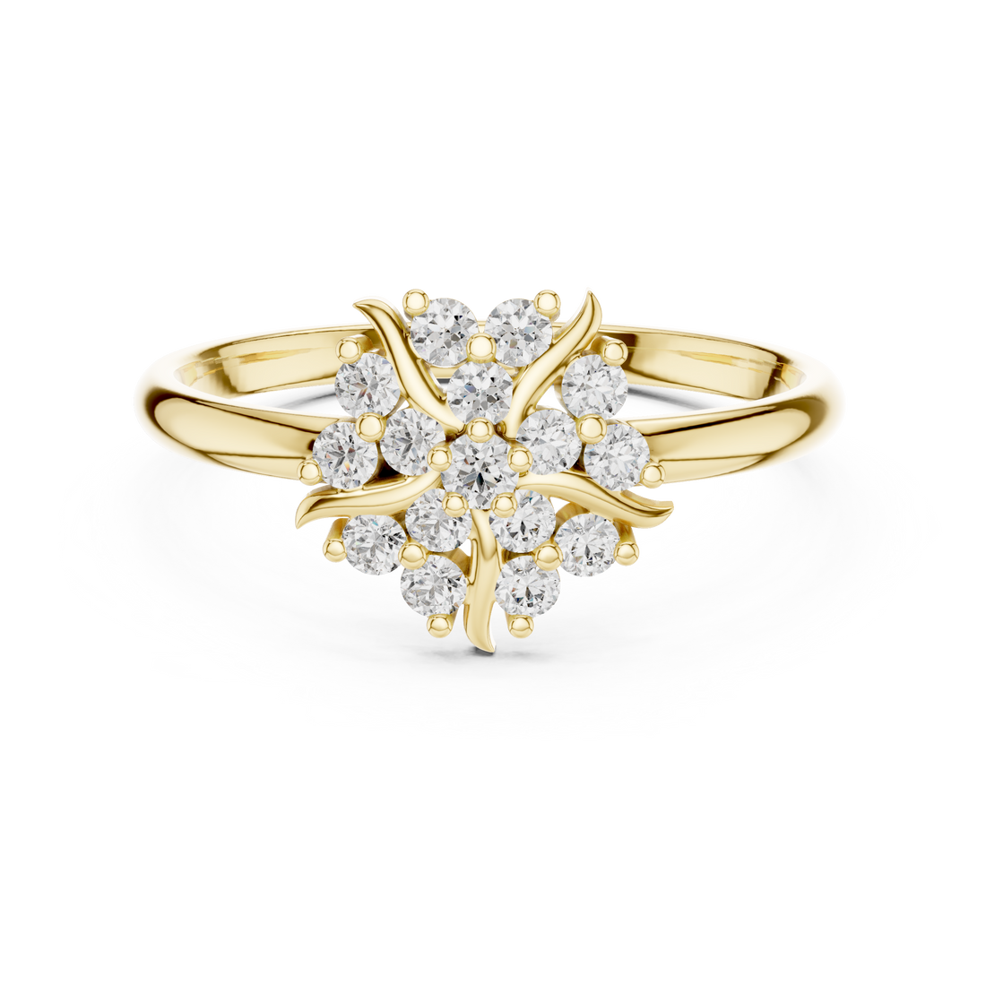 Rose Gold Floral Cluster Lab-Grown Diamond Ring