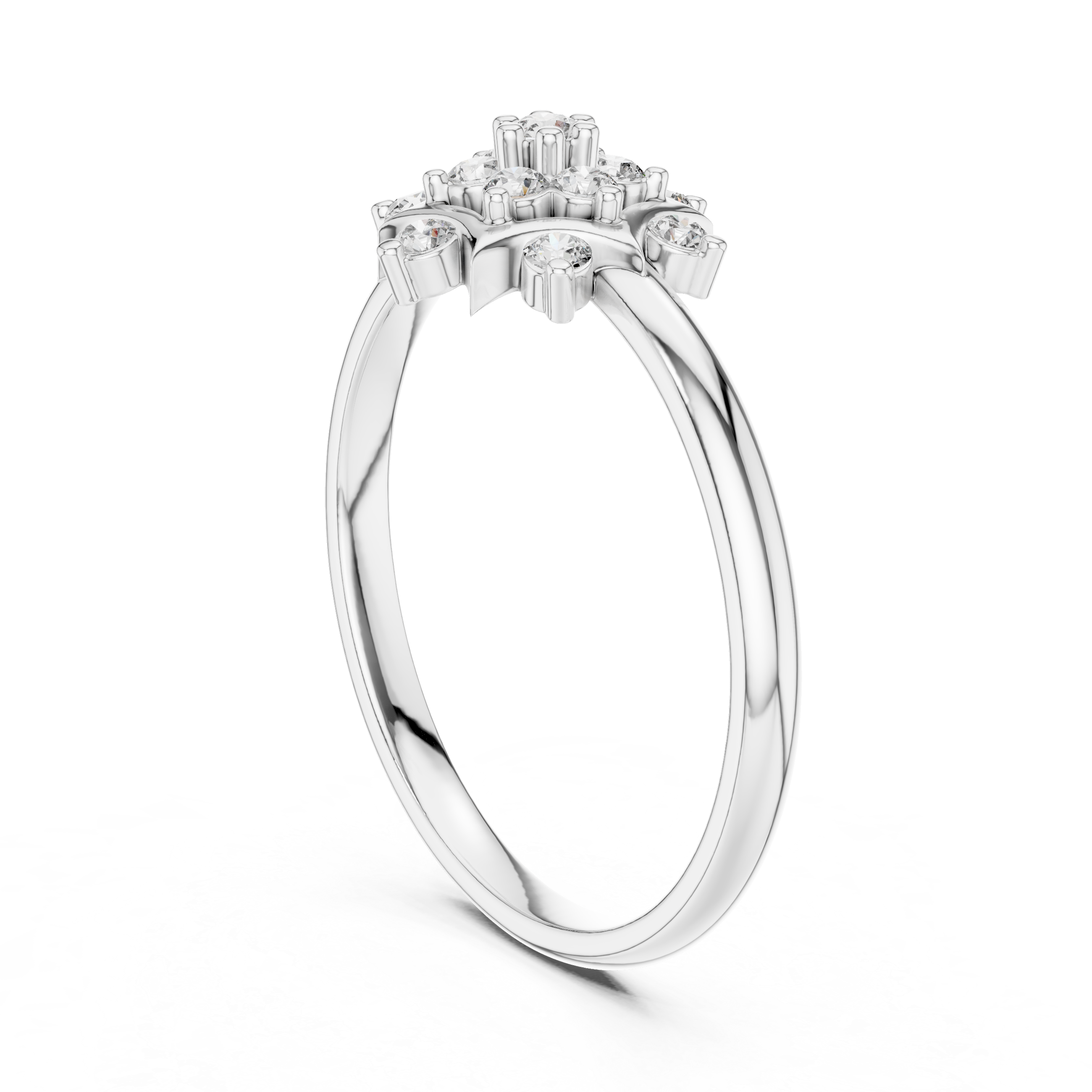 Elegant Rose Gold Floral Cluster Lab-Grown Diamond Ring