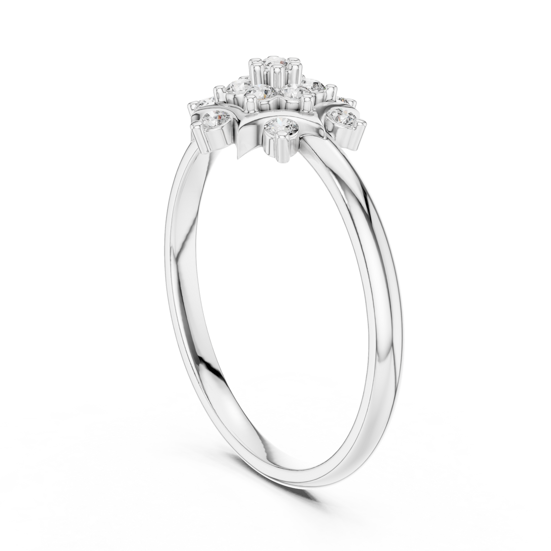 Elegant Rose Gold Floral Cluster Lab-Grown Diamond Ring