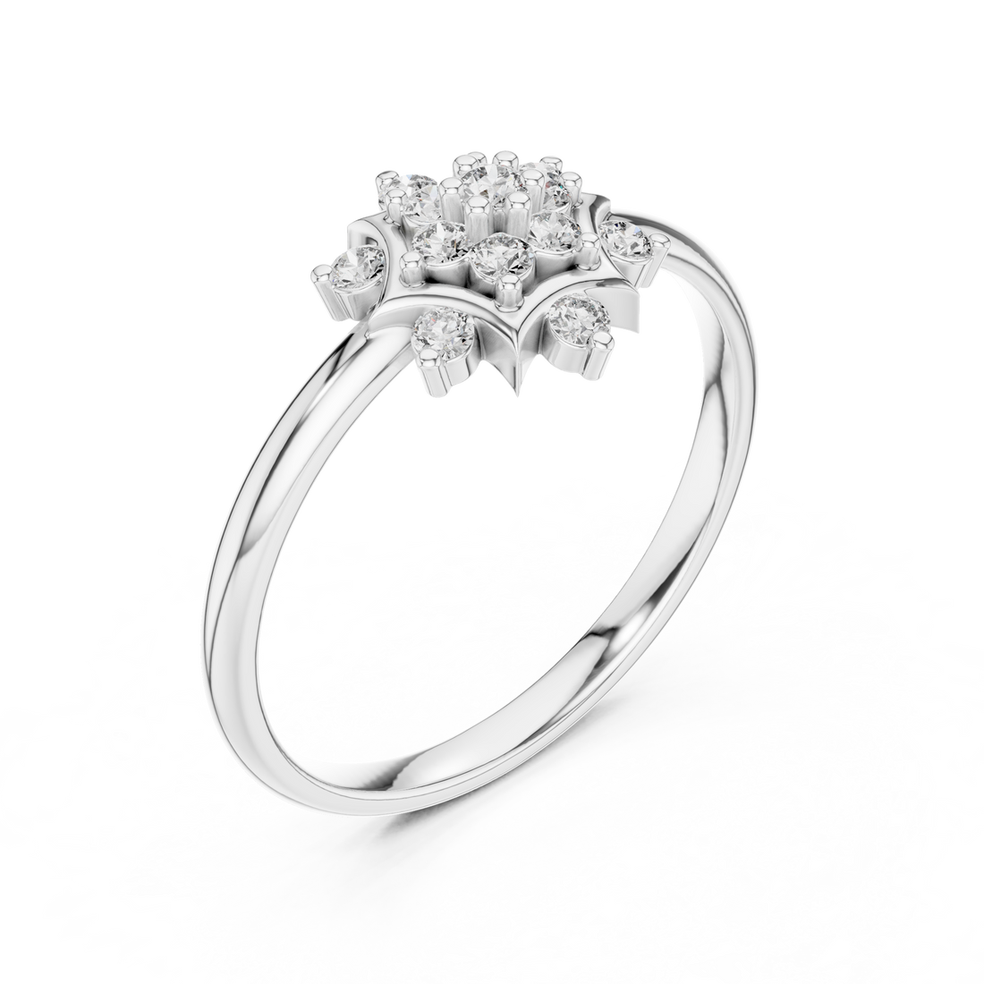 Elegant Rose Gold Floral Cluster Lab-Grown Diamond Ring