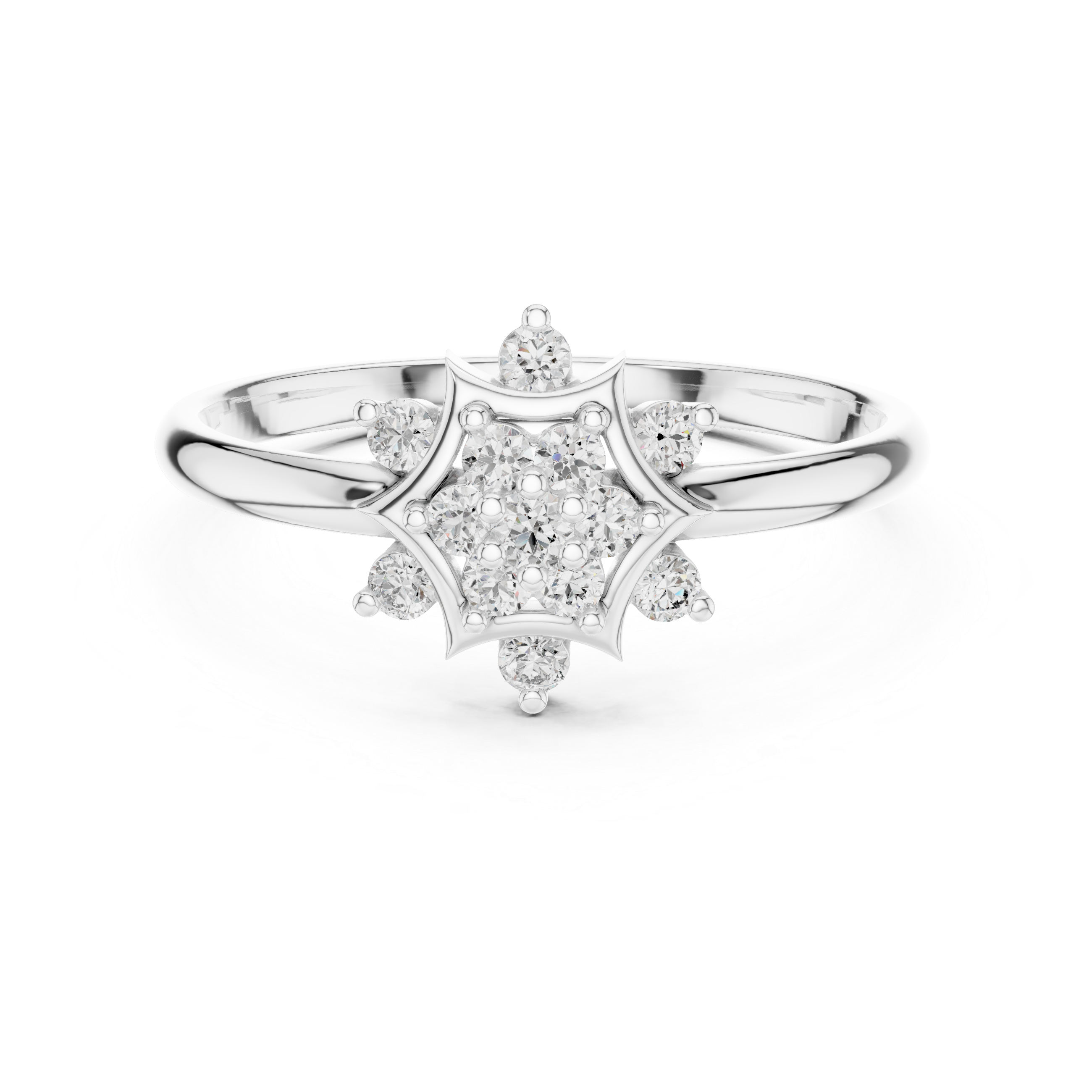 Elegant Rose Gold Floral Cluster Lab-Grown Diamond Ring