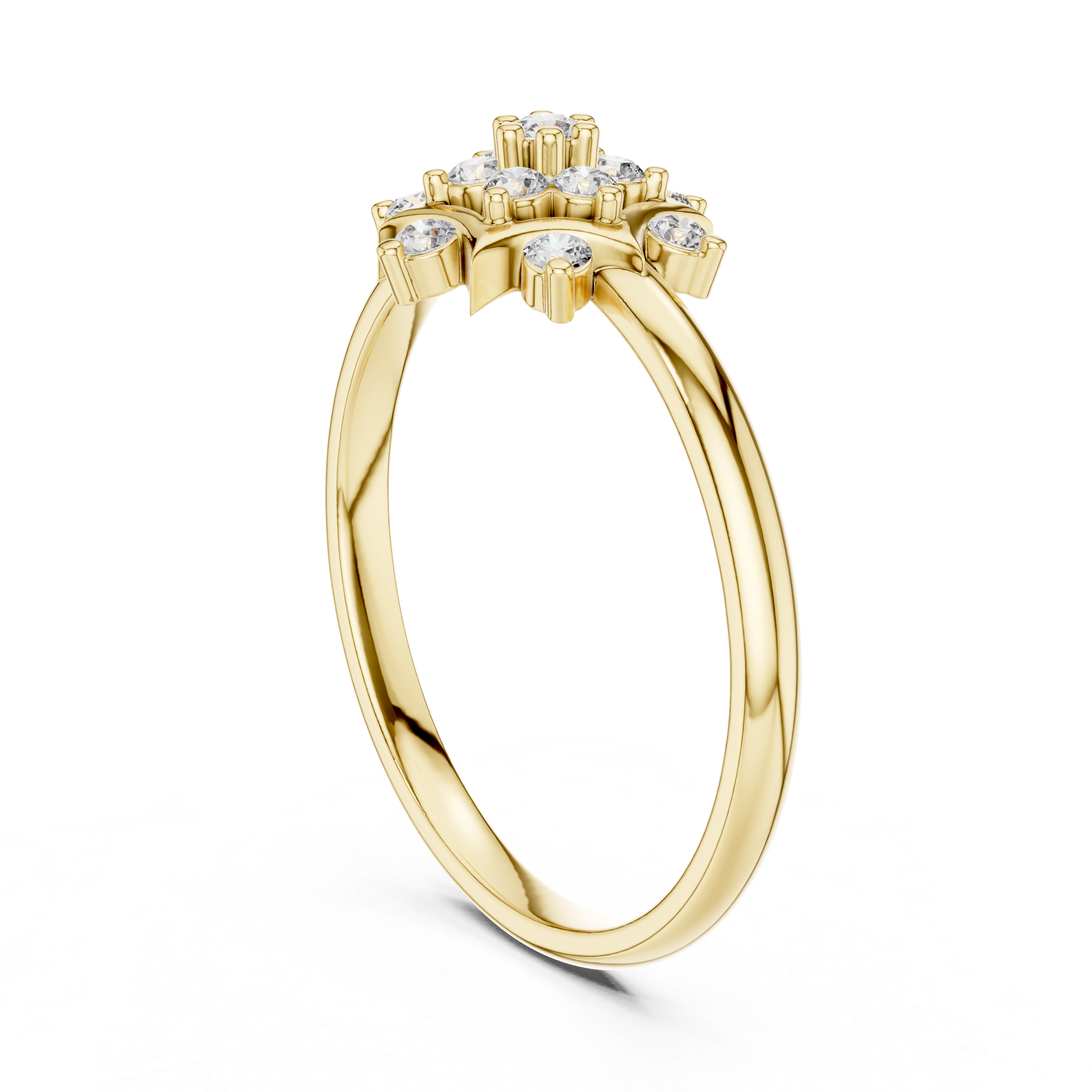 Elegant Rose Gold Floral Cluster Lab-Grown Diamond Ring