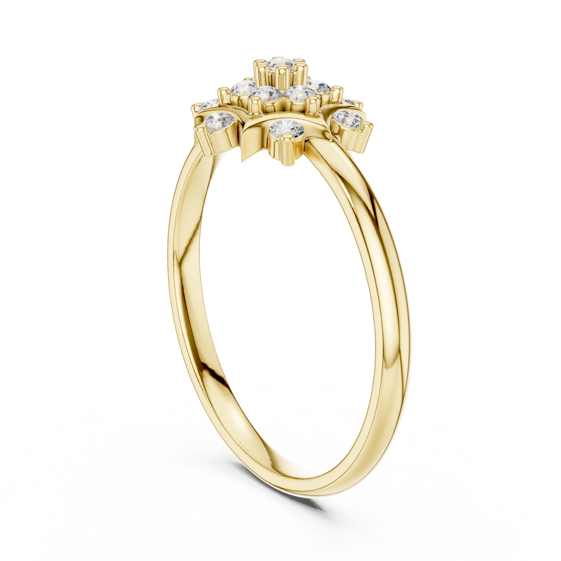 Elegant Rose Gold Floral Cluster Lab-Grown Diamond Ring