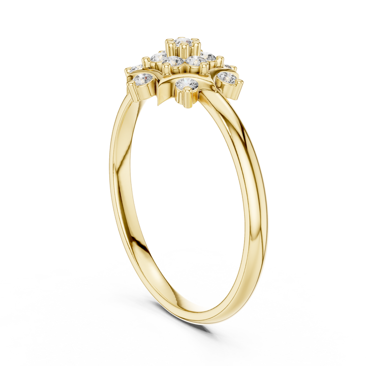 Elegant Rose Gold Floral Cluster Lab-Grown Diamond Ring