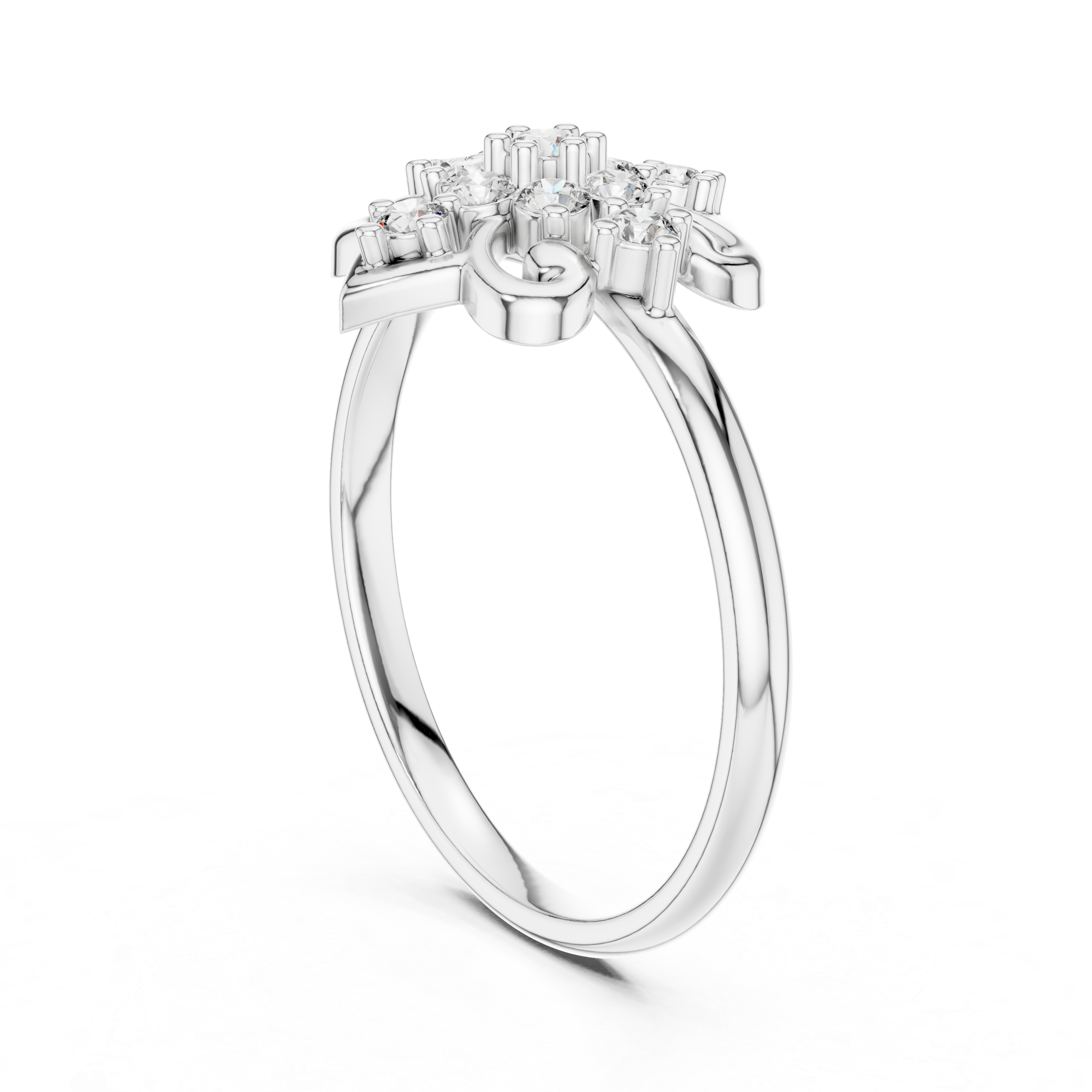 Elegant Rose Gold Floral Cluster Lab-Grown Diamond Ring