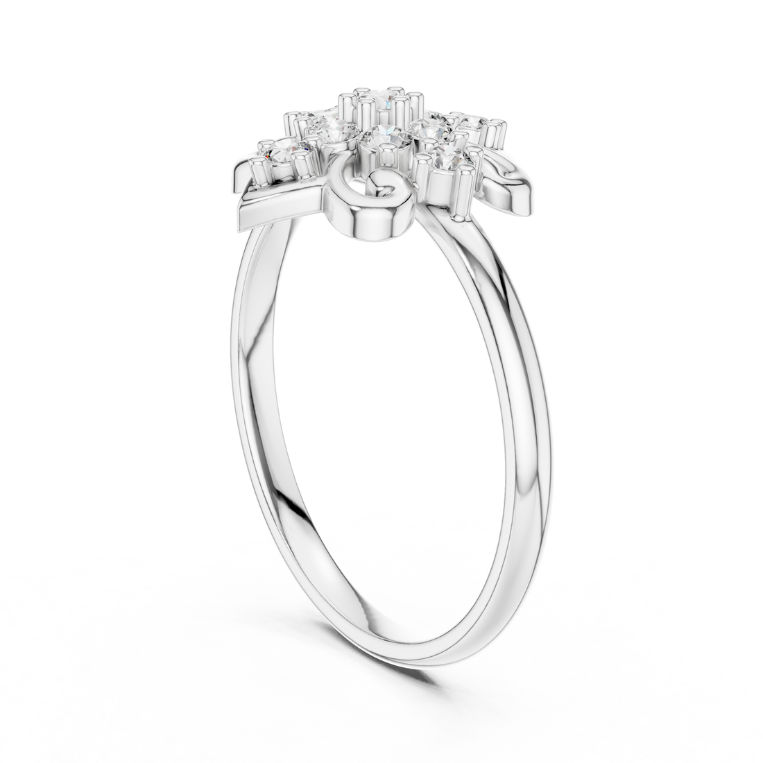 Elegant Rose Gold Floral Cluster Lab-Grown Diamond Ring