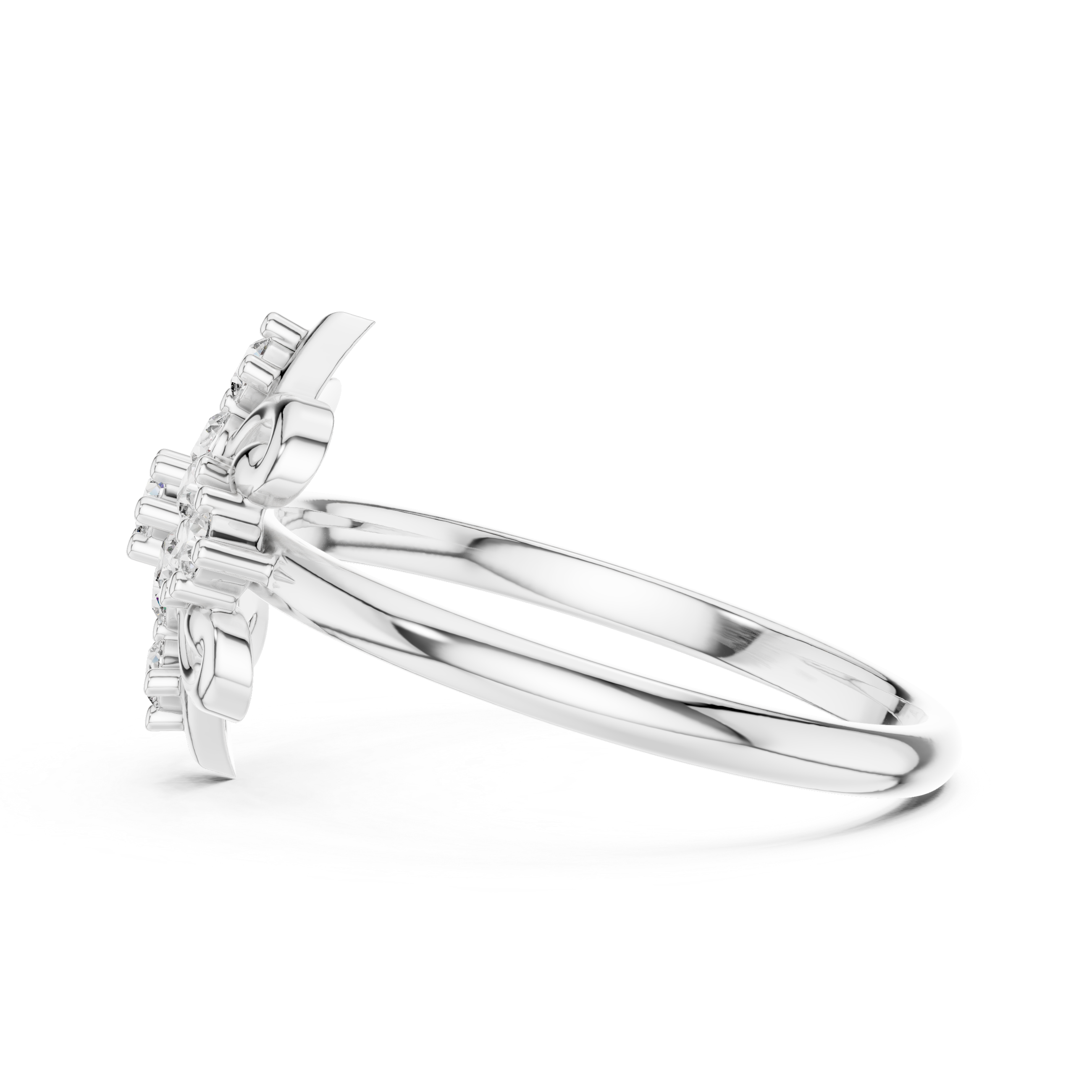 Elegant Rose Gold Floral Cluster Lab-Grown Diamond Ring