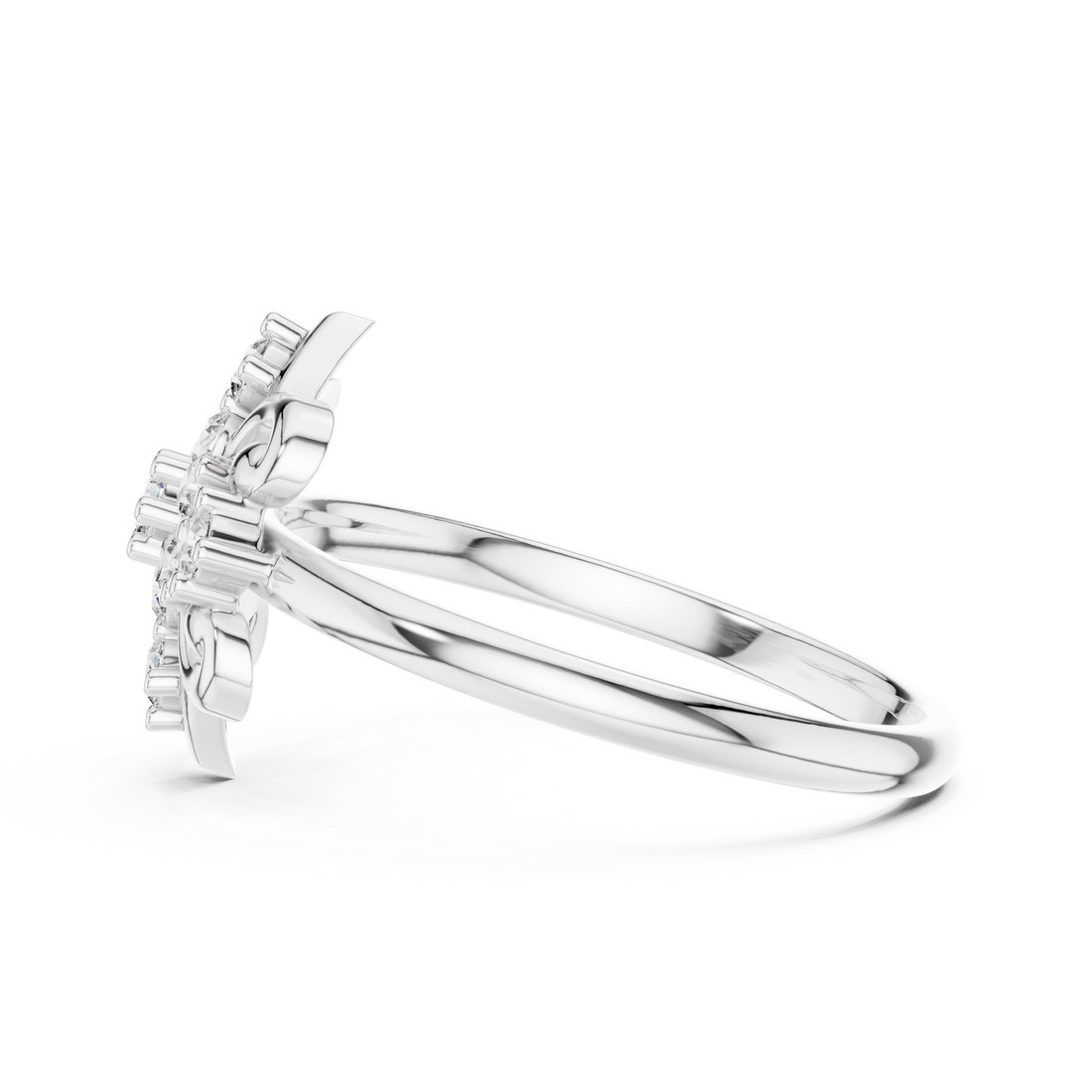 Elegant Rose Gold Floral Cluster Lab-Grown Diamond Ring