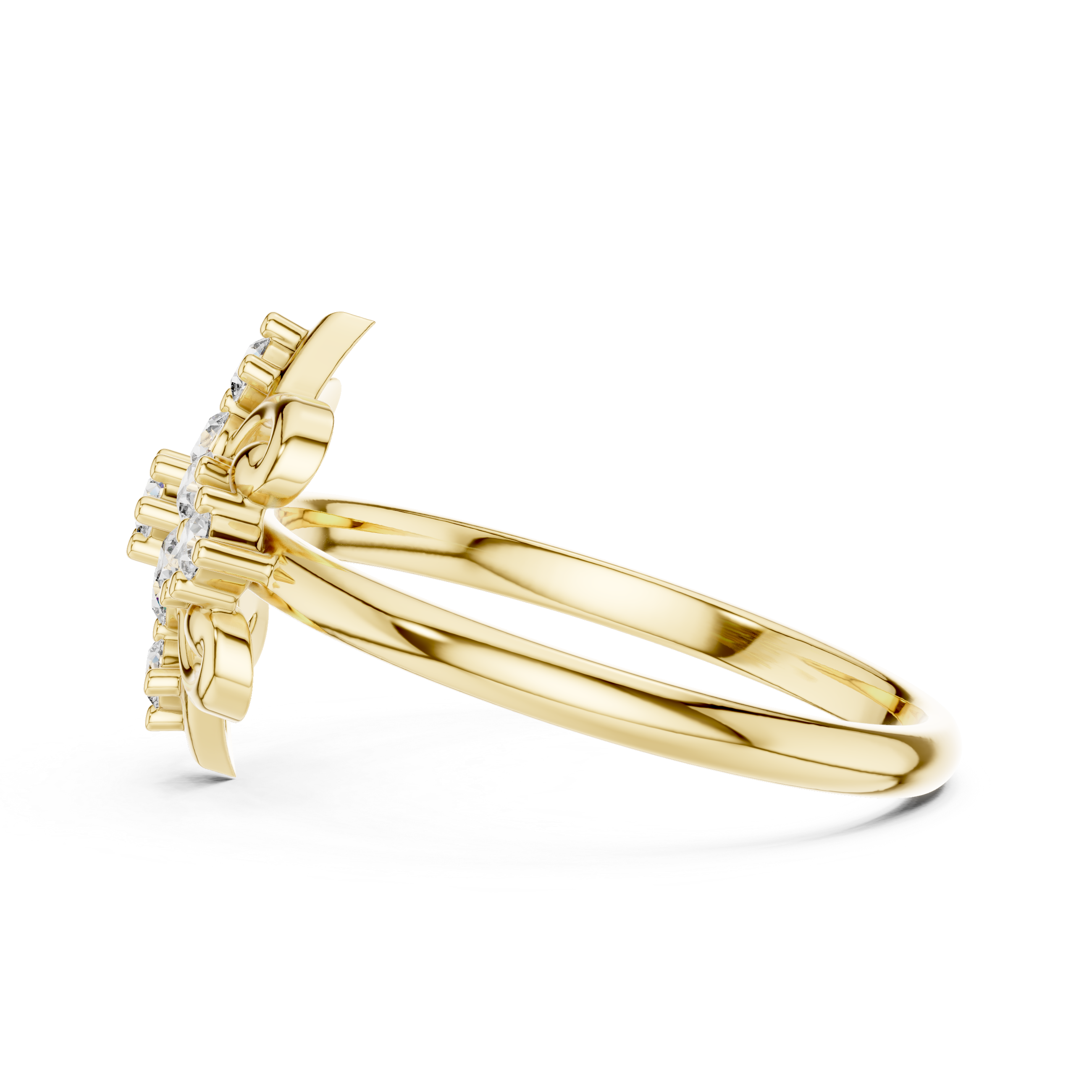 Elegant Rose Gold Floral Cluster Lab-Grown Diamond Ring