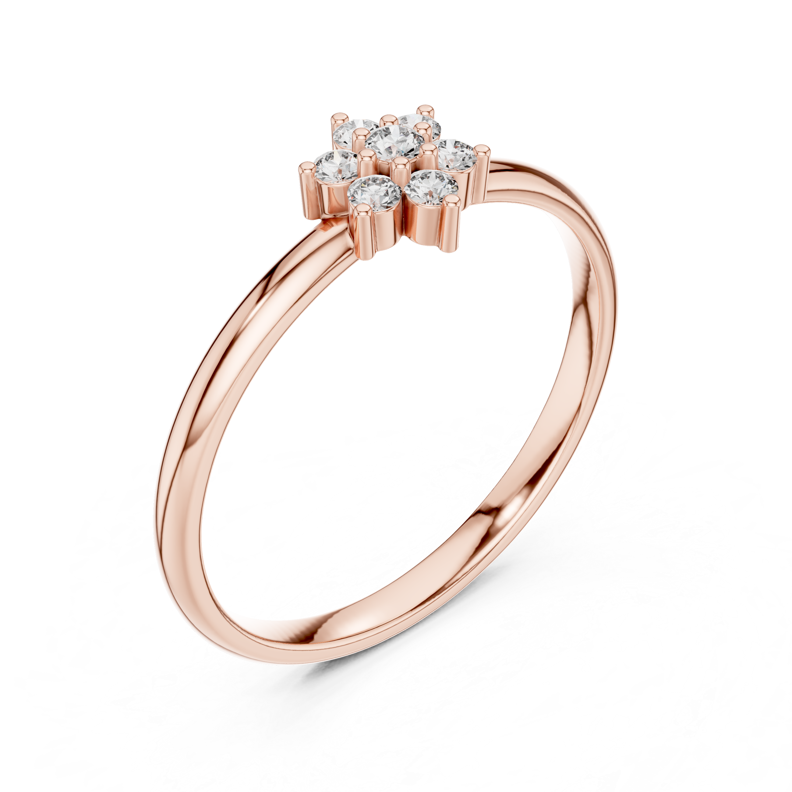 Elegant Cluster Lab-Grown Diamond Ring