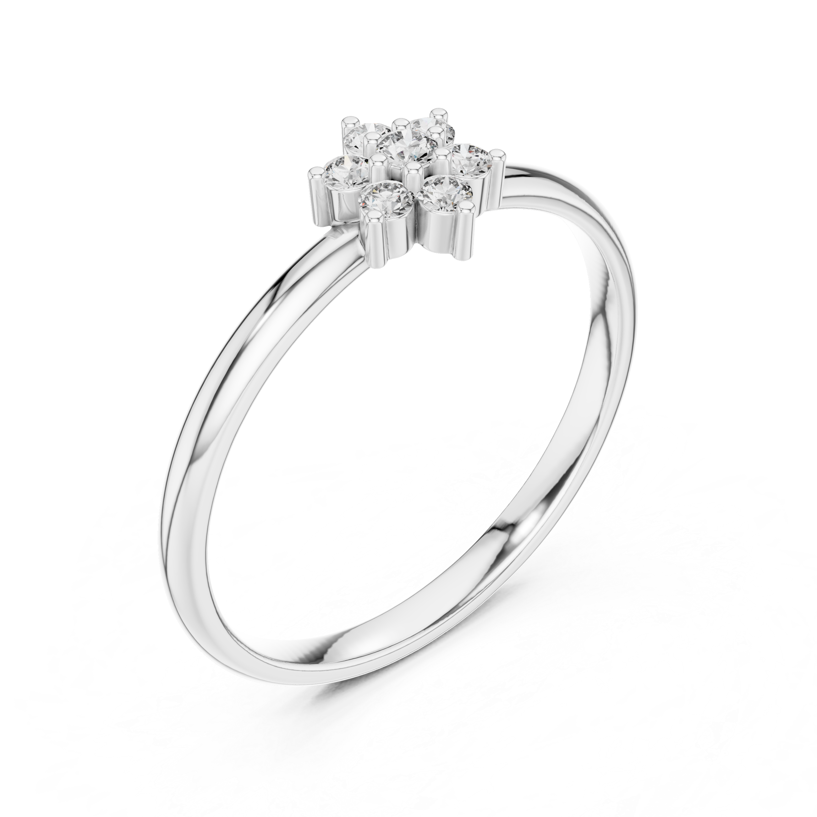 Elegant Cluster Lab-Grown Diamond Ring
