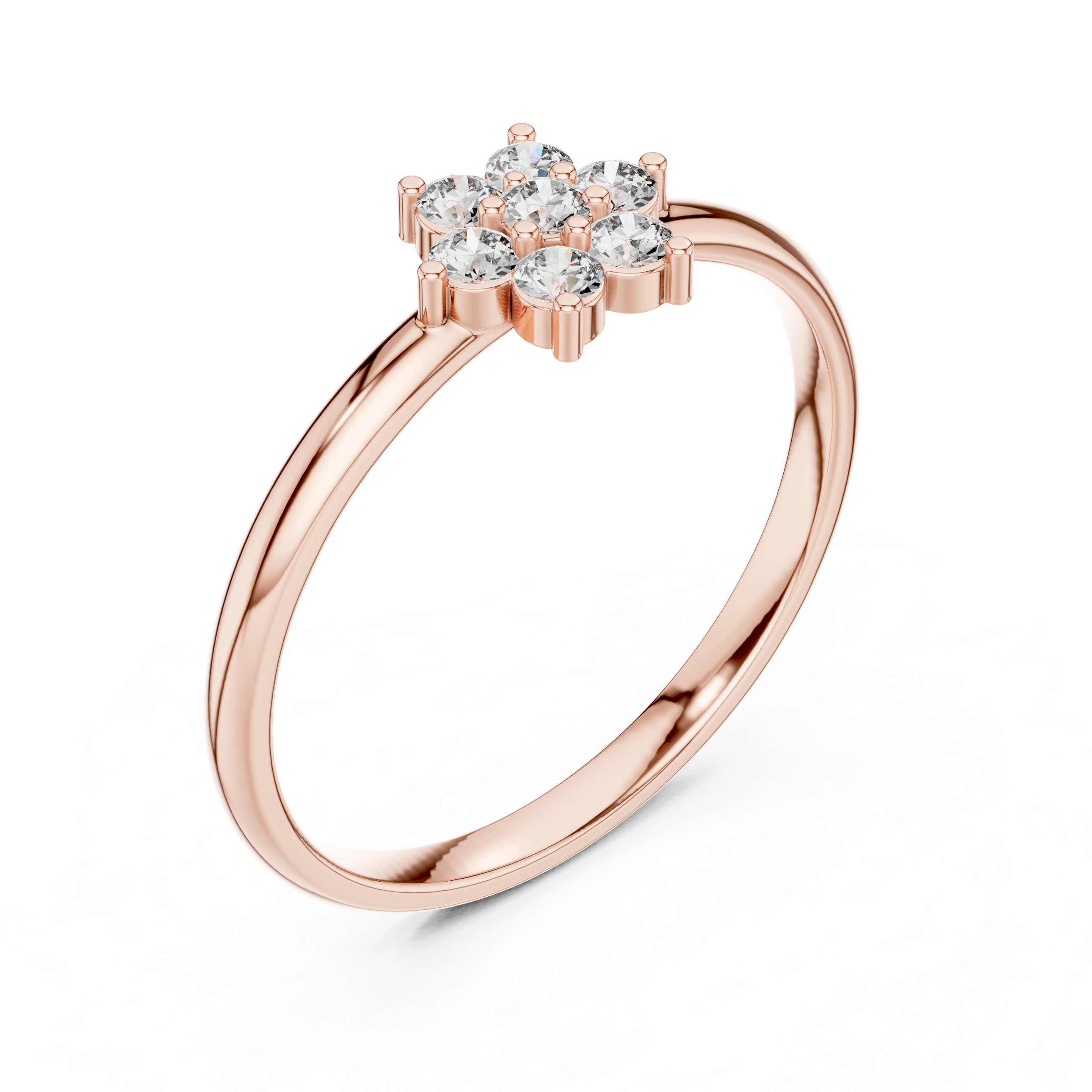 Elegant Floral Cluster Lab-Grown Diamond Ring