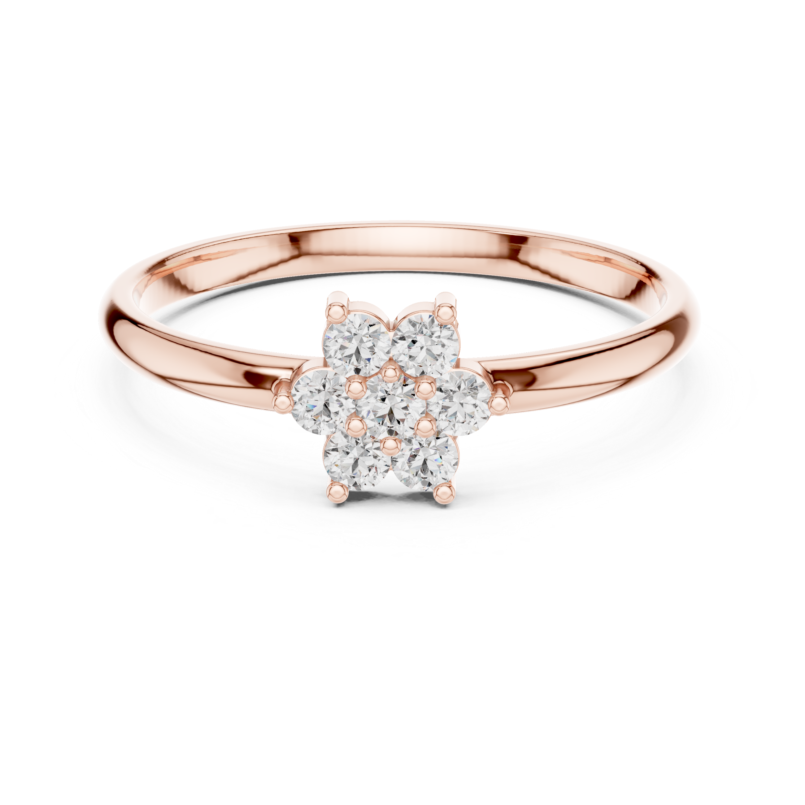 Elegant Floral Cluster Lab-Grown Diamond Ring