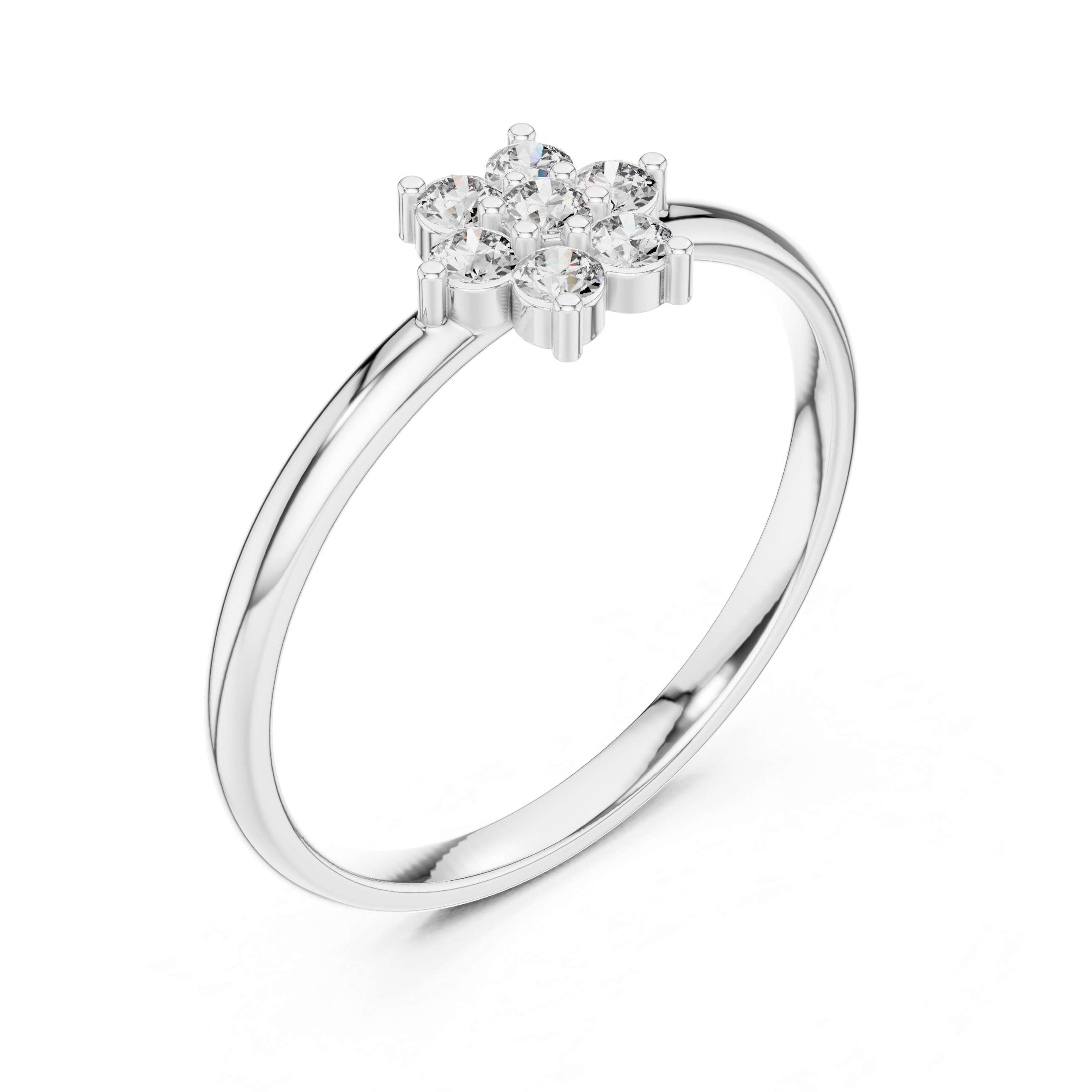 Elegant Floral Cluster Lab-Grown Diamond Ring