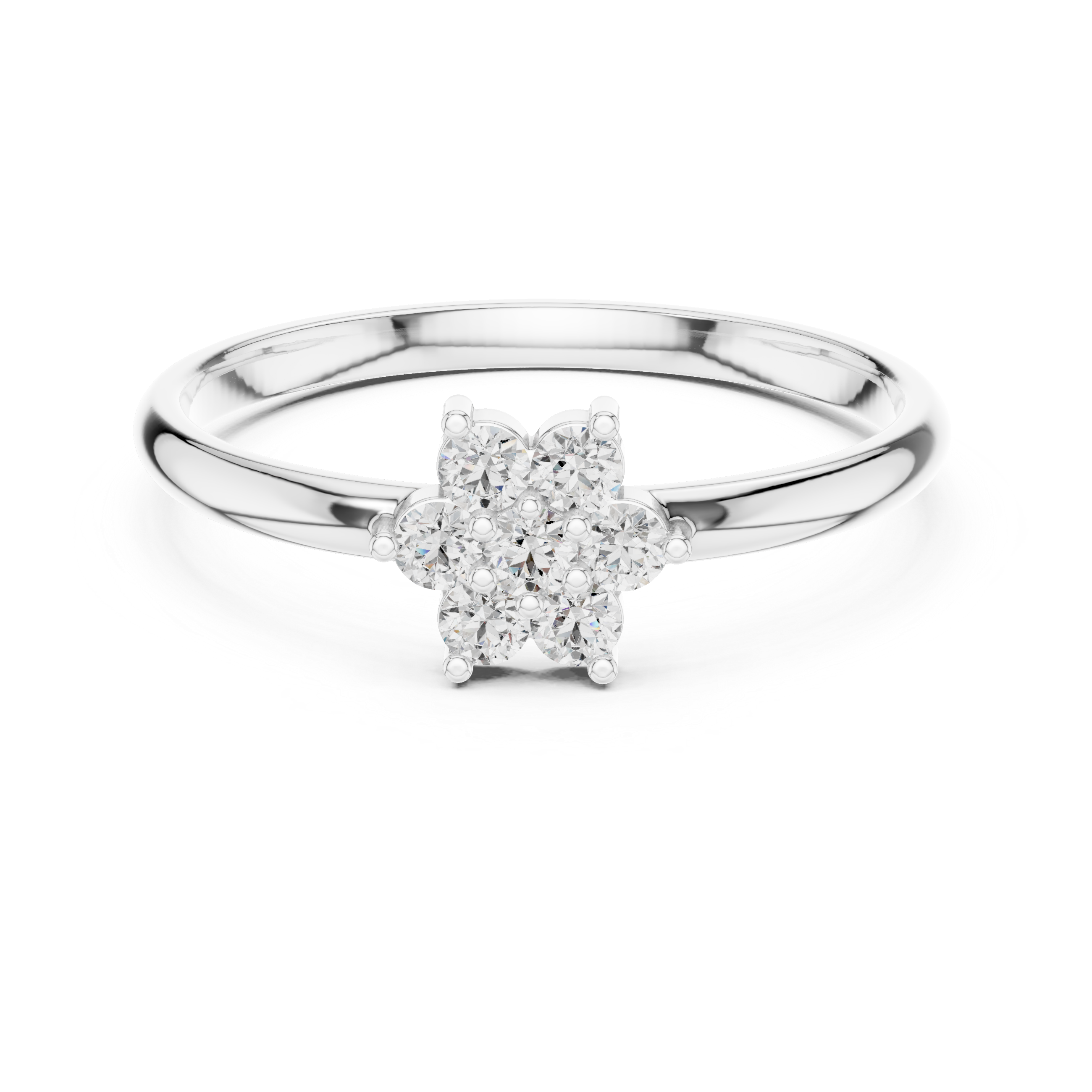 Elegant Floral Cluster Lab-Grown Diamond Ring