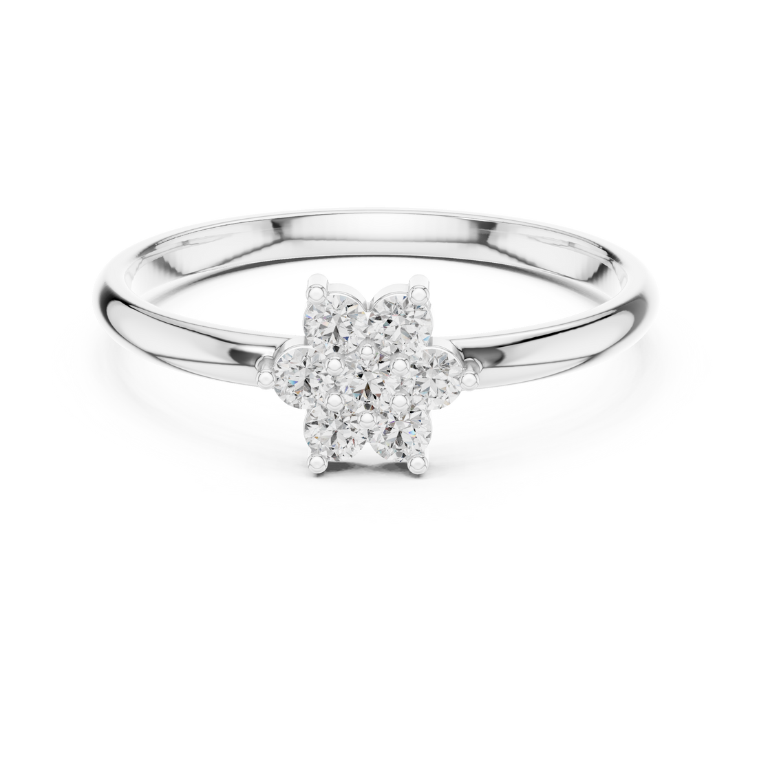 Elegant Floral Cluster Lab-Grown Diamond Ring